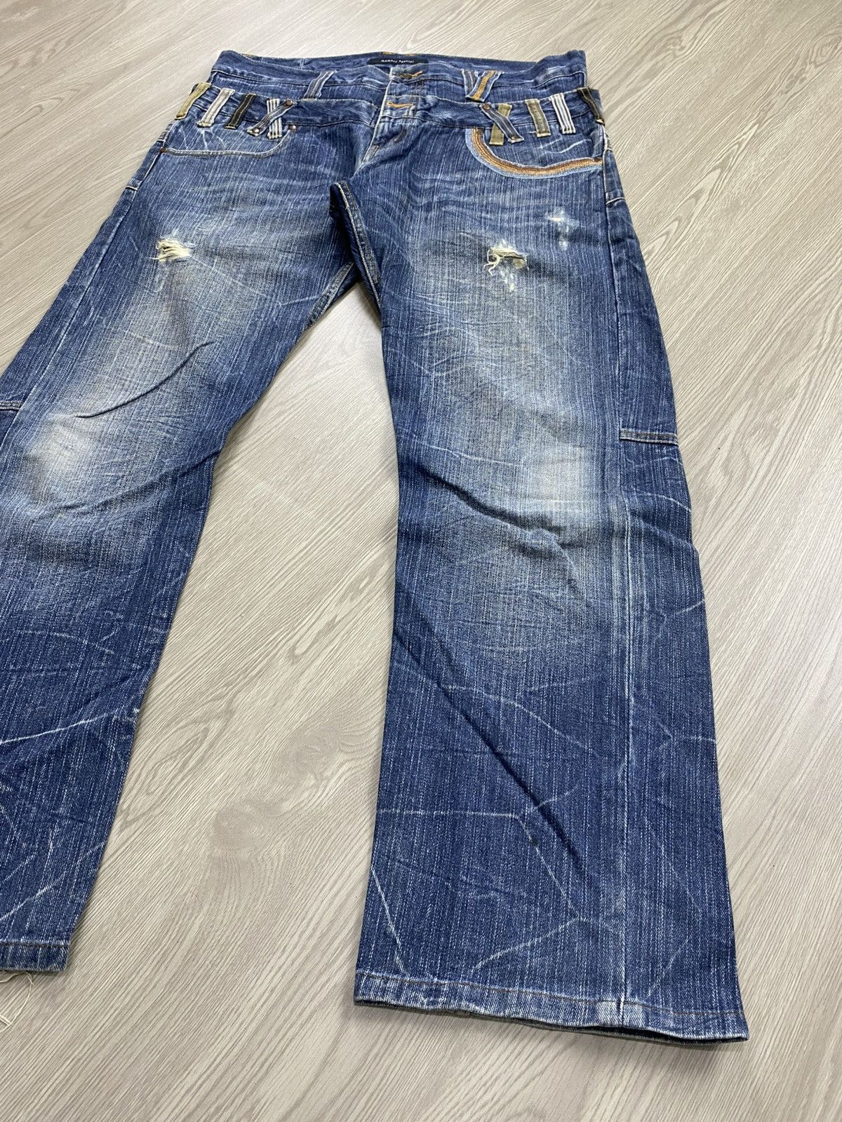 If Six Was Nine × Le Grande Bleu (L.G.B.) 2000s Memory Special Double Waist Distressed Punk Lgb Jeans Size US 34 / EU 50 - 4 Thumbnail