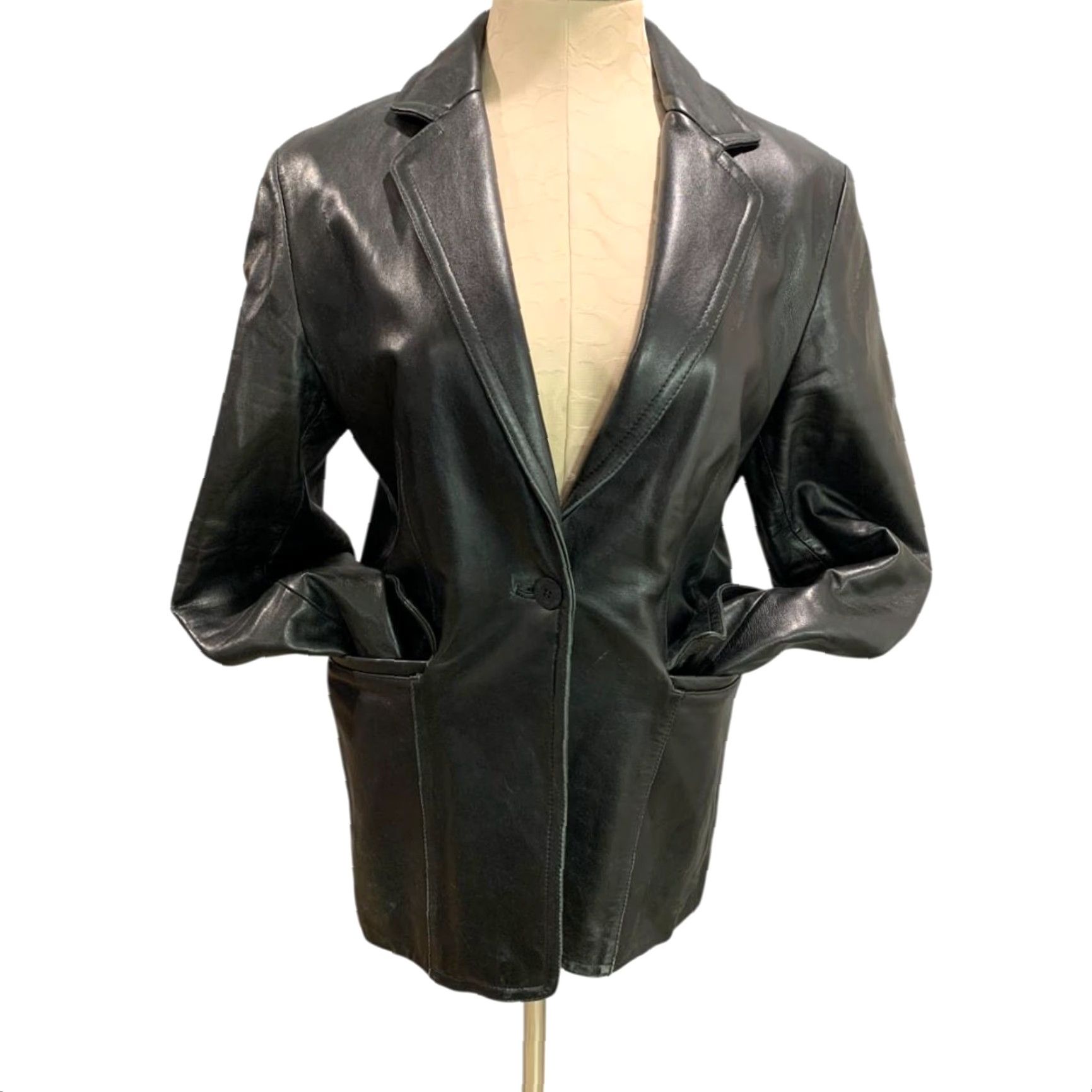 Nine West Nine West Womens Leather Jacket Black Size Medium Biker Jacket Modern Soft Adult Womens Size M / US 6-8 / IT 42-44 - 4 Thumbnail