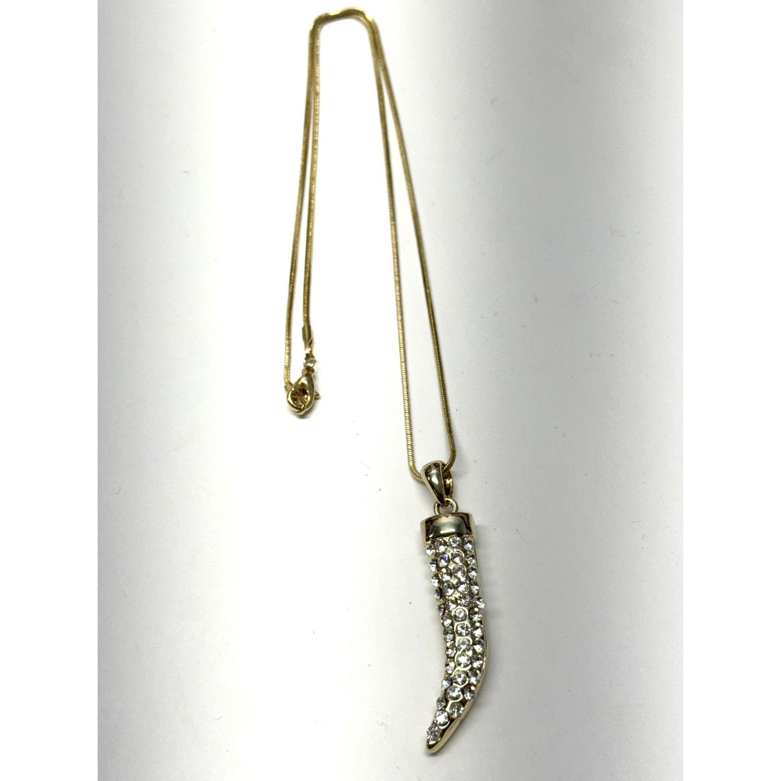 Other Vintage rhinestone gold horn snake chain necklace Size ONE SIZE - 1 Thumbnail
