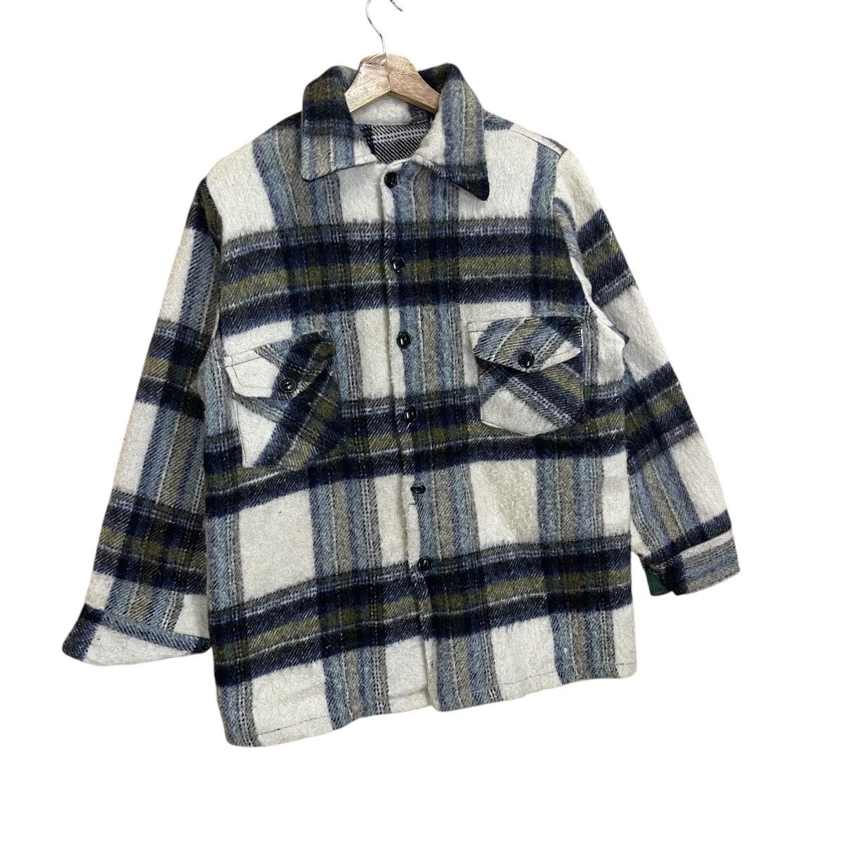 Japanese Brand Wool Checked Flanel Issey Miyake Style Jacket Size US M / EU 48-50 / 2 - 2 Thumbnail