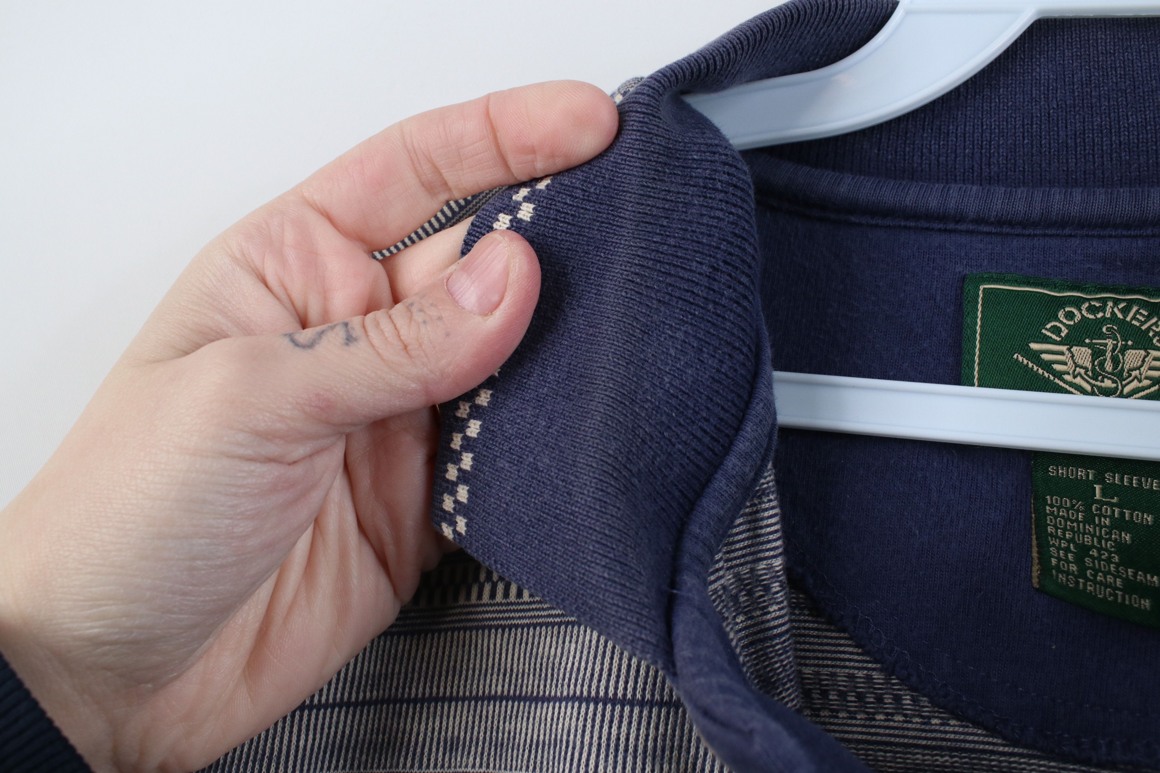 Vintage Vintage 90s Streetwear Fit Striped Knit Golf Polo Shirt Size US L / EU 52-54 / 3 - 7 Thumbnail