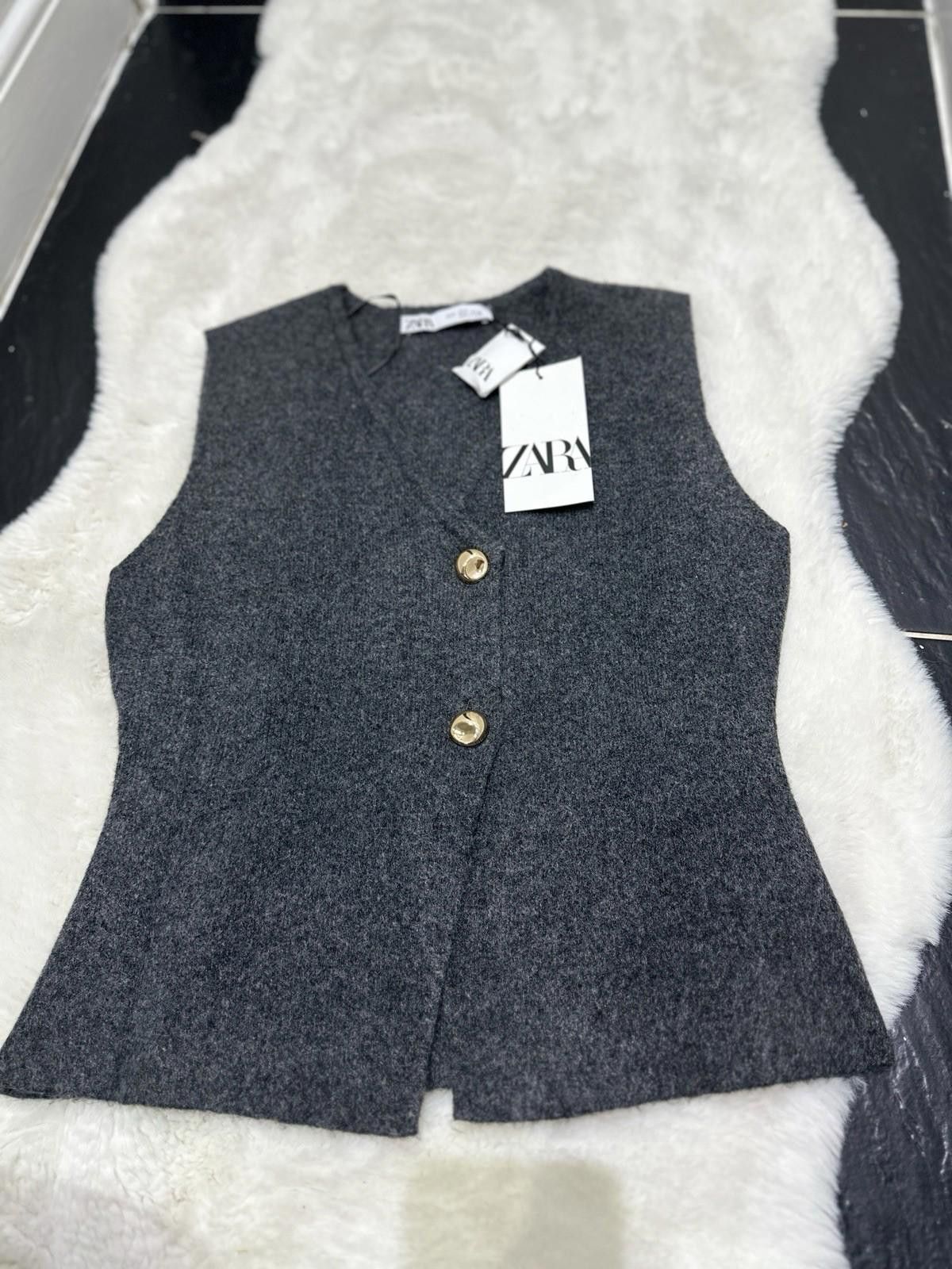 Zara Zara grey waistcoat BNWT Size S / US 4 / IT 40 - 3 Thumbnail