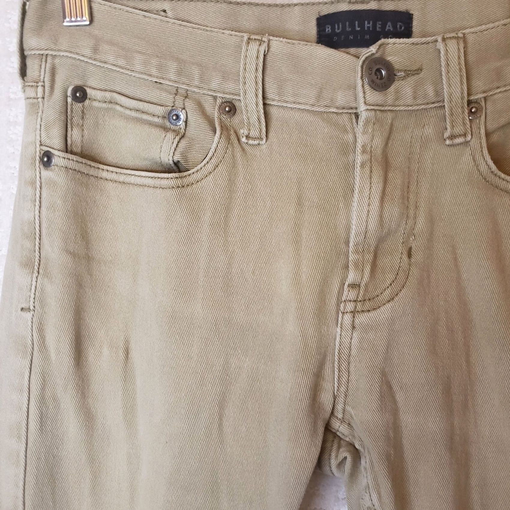 CO BULLHEAD DENIM CO Skinny Straight Leg Stretch Jeans Brown Khaki Tan 30X30 Men Size US 30 / EU 46 - 5 Thumbnail