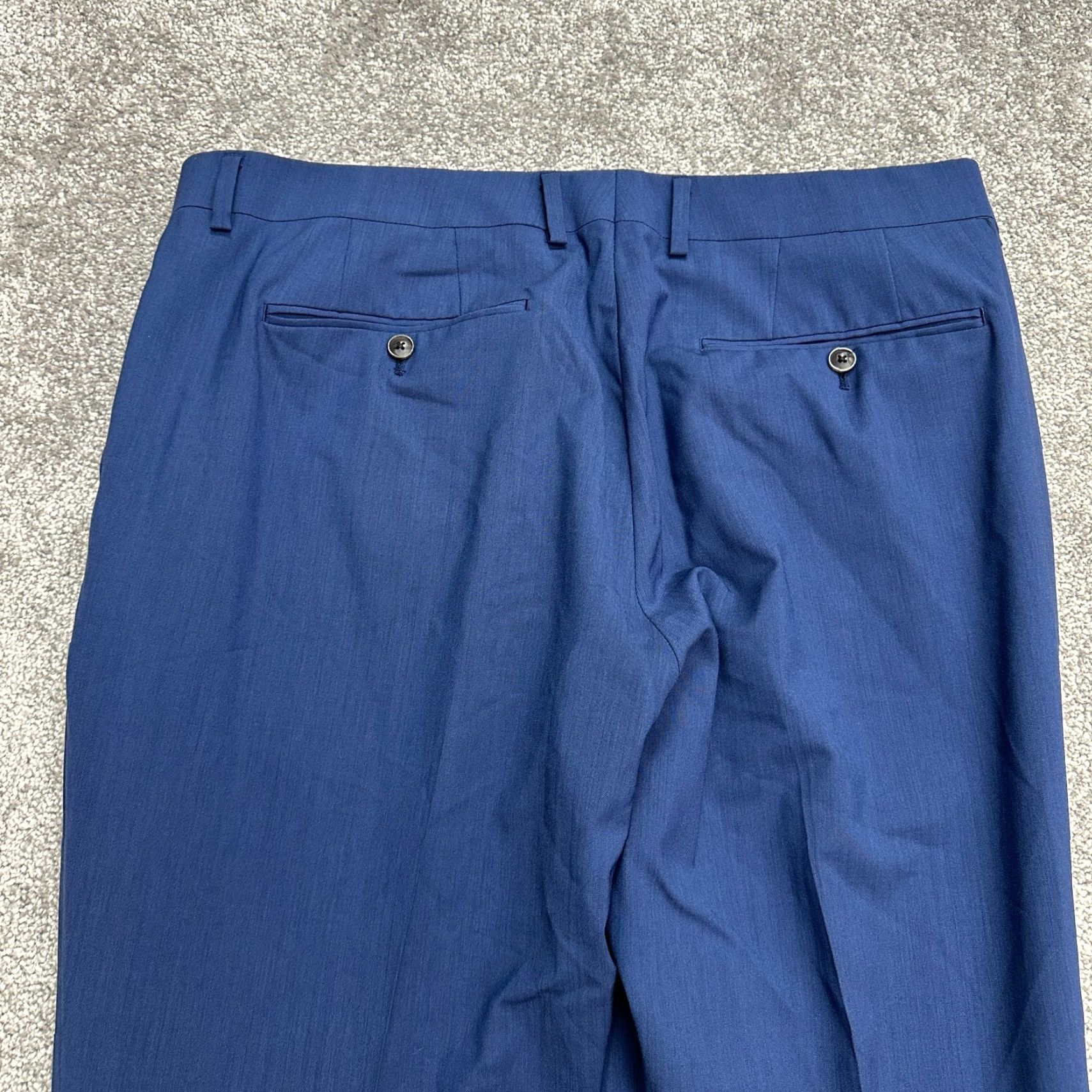 Bonobos Bonobos Dress Pants Mens 36x30 Athletic Blue Flat Front Wool Spandex Workwear Regular Straight Pants Size US 36 / EU 52 - 3 Thumbnail