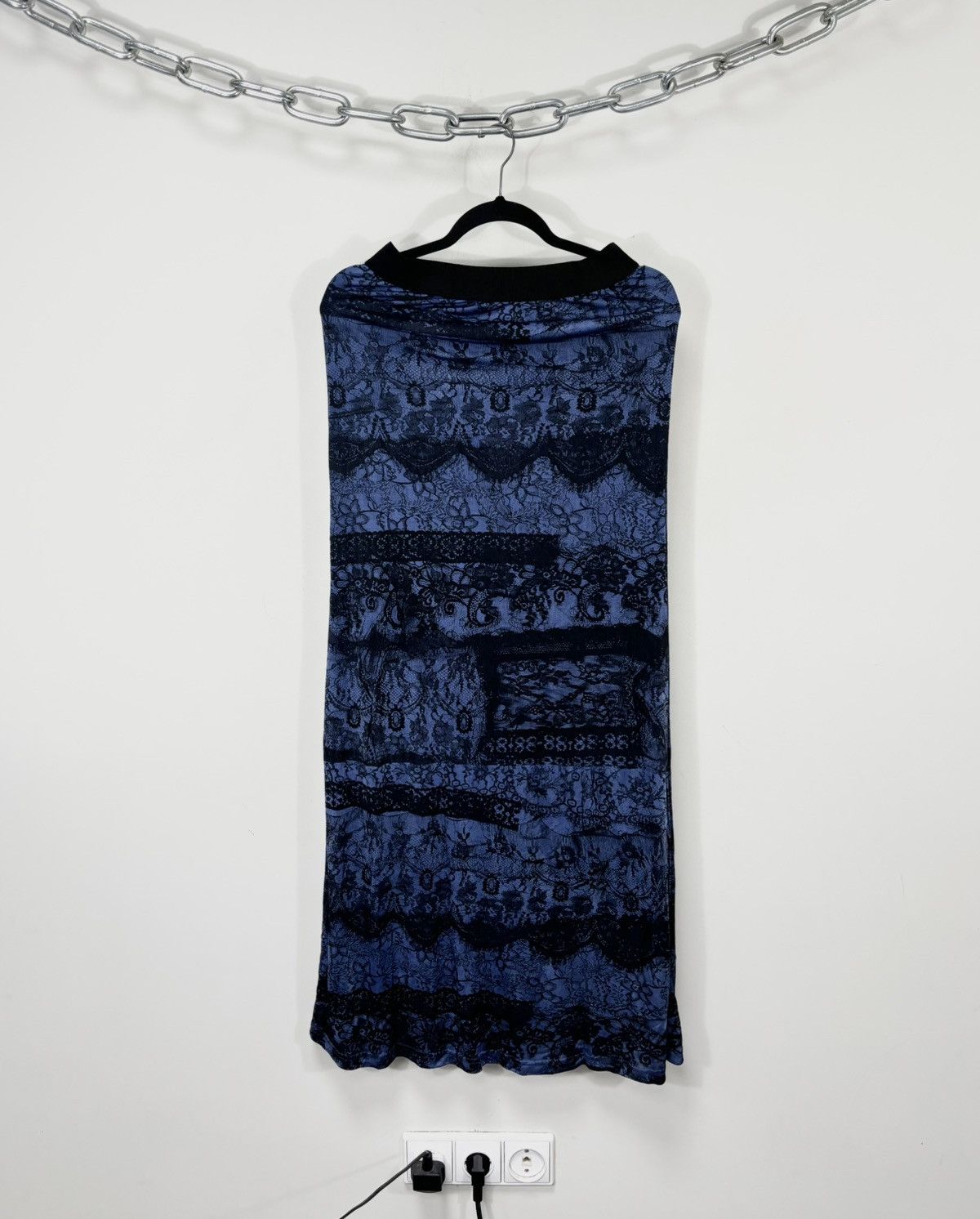 Diesel Diesel Women’s NEW Blue/Black Lace-Print Viscose Maxi Skirt Size 32" / US 10 / IT 46 - 1 Thumbnail