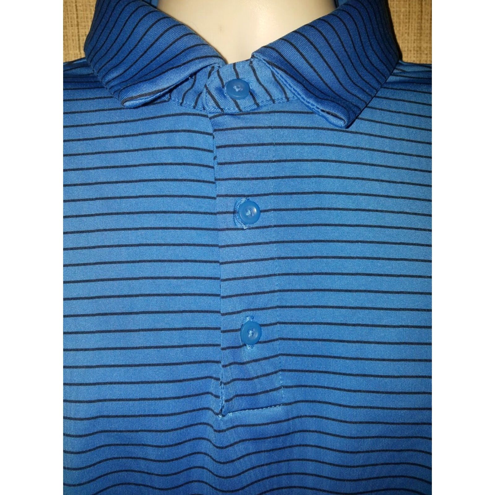 Under Armour UNDER ARMOUR HeatGear Golf Polo Blue Striped Mens 2XL Size US XXL / EU 58 / 5 - 2 Thumbnail