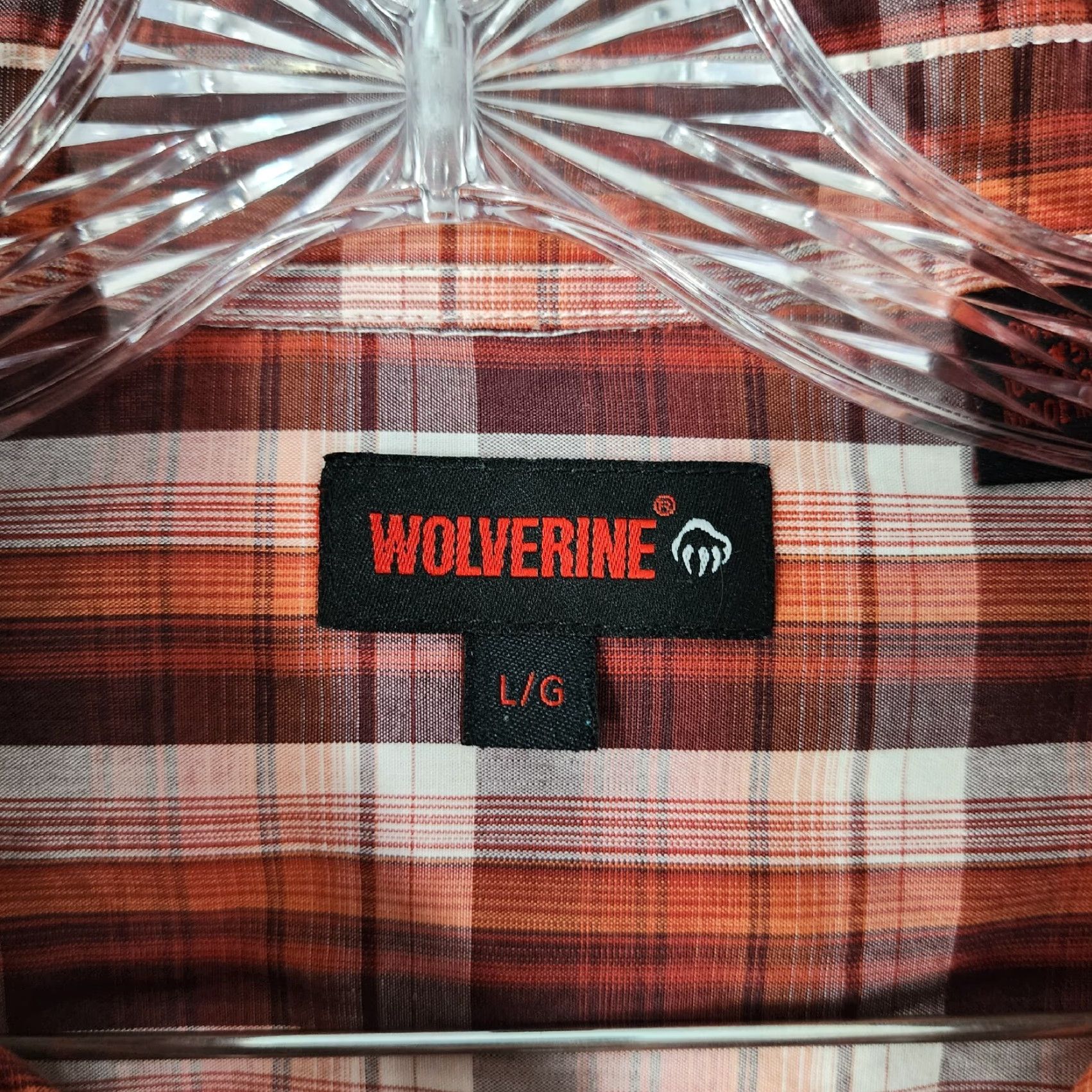 Vintage VINTAGE Wolverine Shirt Plaid Short Sleeve Button-Up - Mens L Red Orange, Wolverine Character Size US 33 - 5 Thumbnail