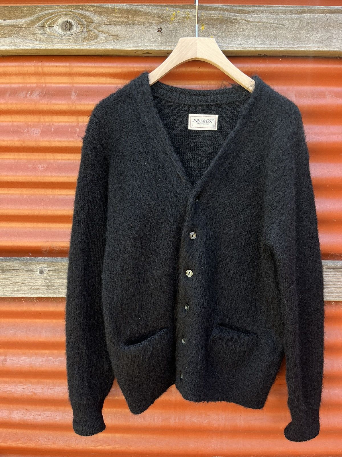 image of The Real Mccoys Real Mccoys Mohair Cardigan - Black Size 36/small As-Is, Men's