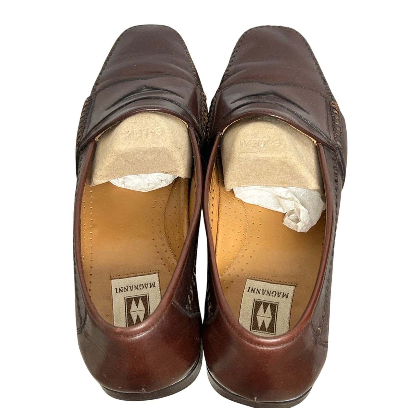 Magnanni Magnanni Leather Stitched Cognac Loafers Shoes Size 10 M Size US 10 / EU 43 - 6 Thumbnail
