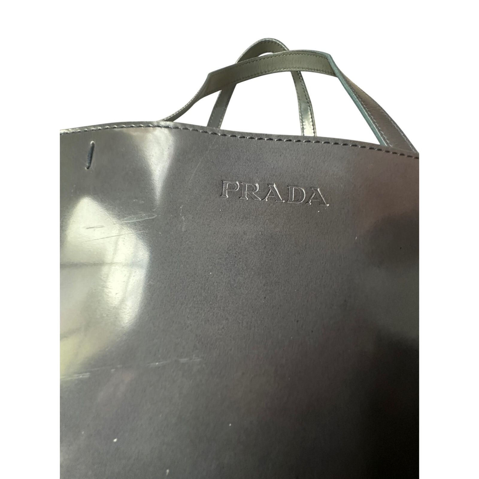 Prada Prada Enamel Logo Embossed Tote Bag Shoulder Bag Size ONE SIZE - 8 Thumbnail