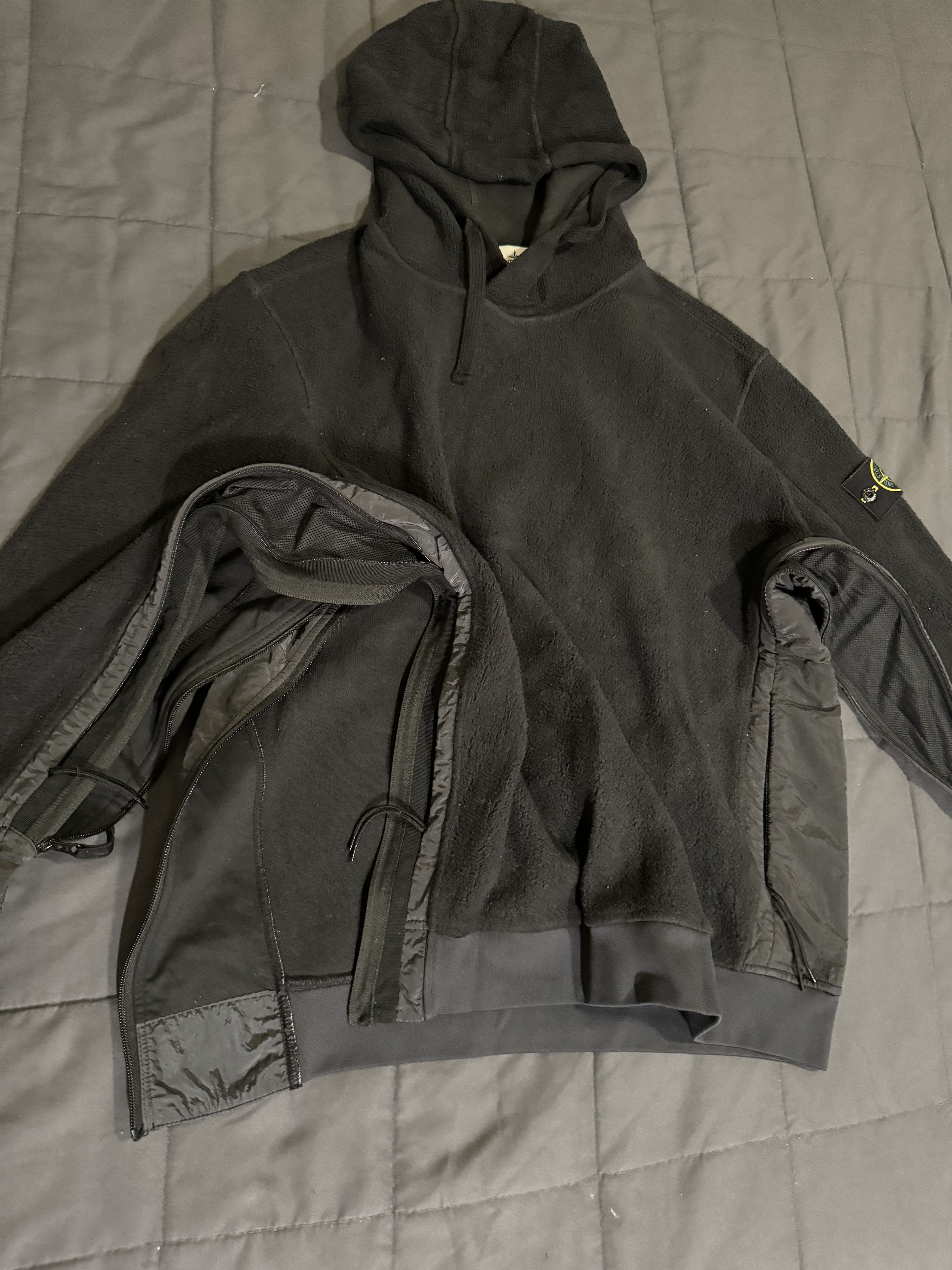 Stone Island Stone Island Fleece Hoodie w/ Nylon Metal Paneling 671564038 Size US XL / EU 56 / 4 - 3 Thumbnail