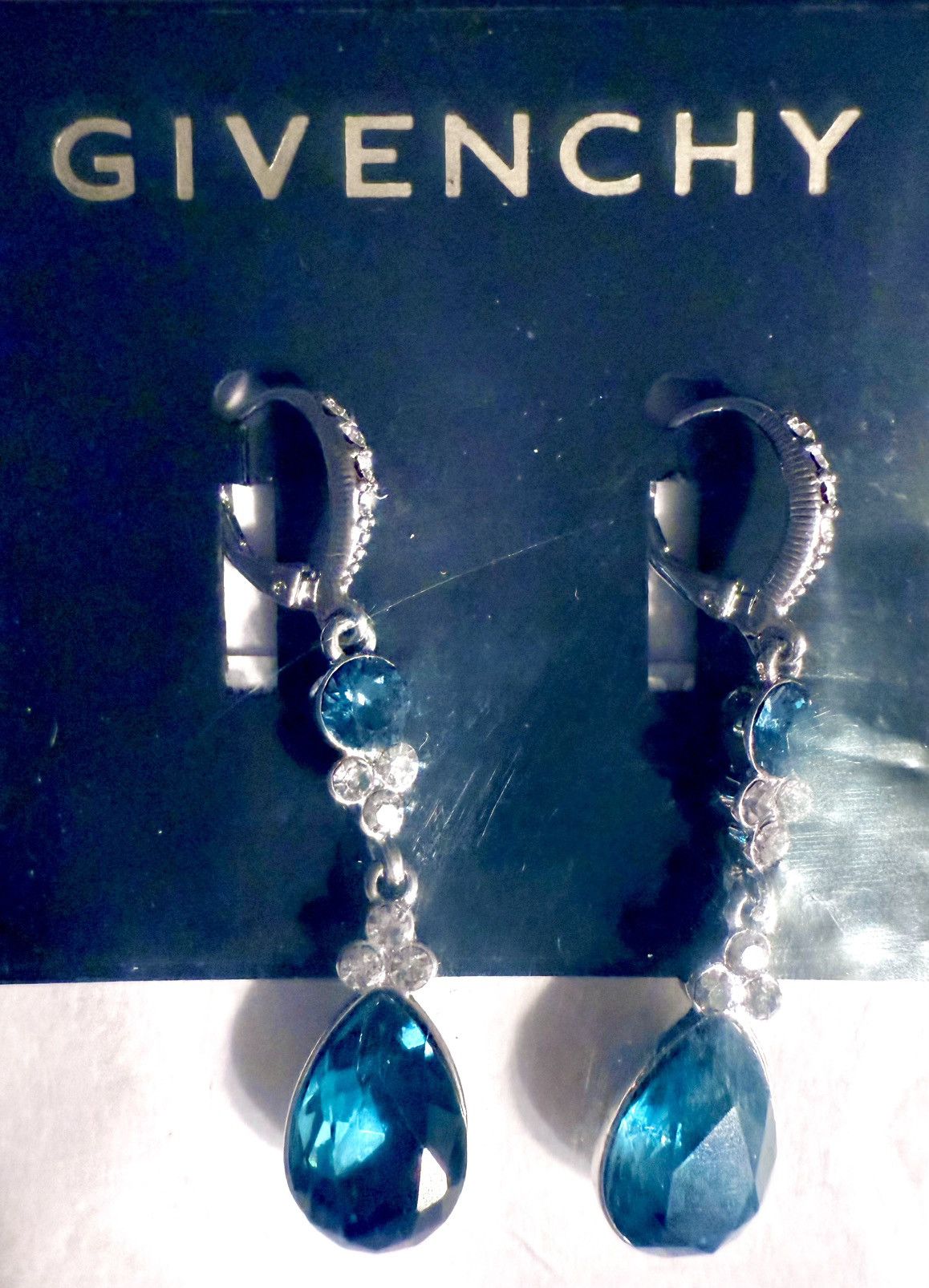 Givenchy Givenchy double-drop Crystal earrings, Rhodium Blue/Silver.. Size ONE SIZE - 15 Thumbnail