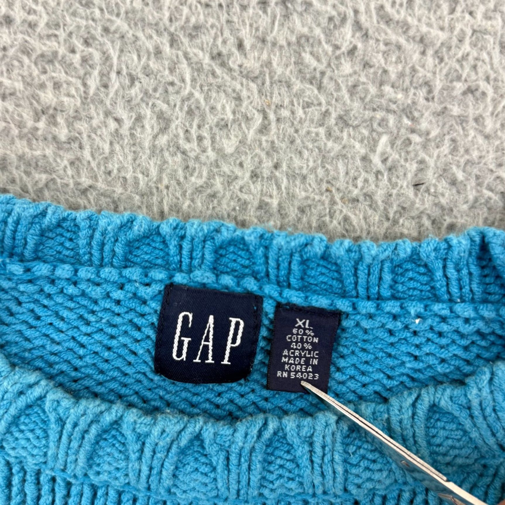 Gap VINTAGE Gap Sweater Women XL Blue Long Sleeve Oversized Jumper Knit Pullover Y2K Size XL / US 12-14 / IT 48-50 - 7 Thumbnail