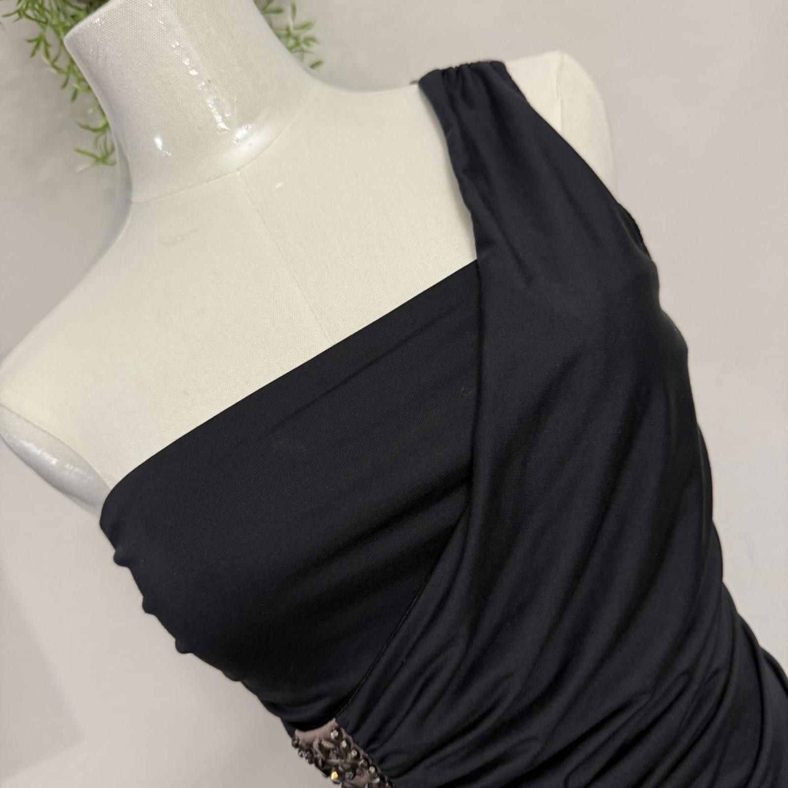 Designer Y2k grunge runched mini one shoulder beaded dress size small Size S / US 4 / IT 40 - 5 Thumbnail