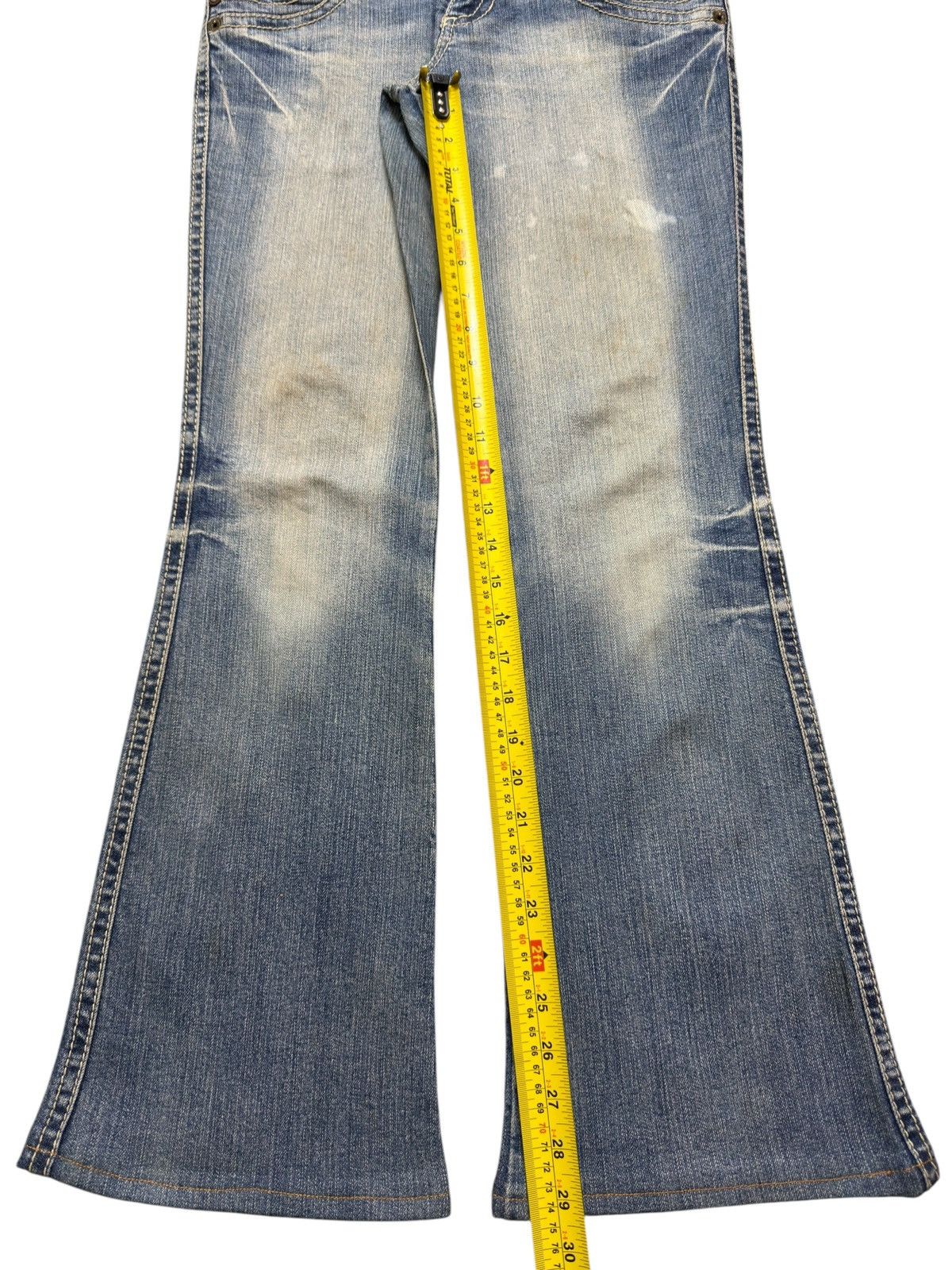 Hysteric Glamour Vintage Y2K Japanese Brand Blue Faded Wash Wide Leg Flare Size US 30 / EU 46 - 12 Thumbnail