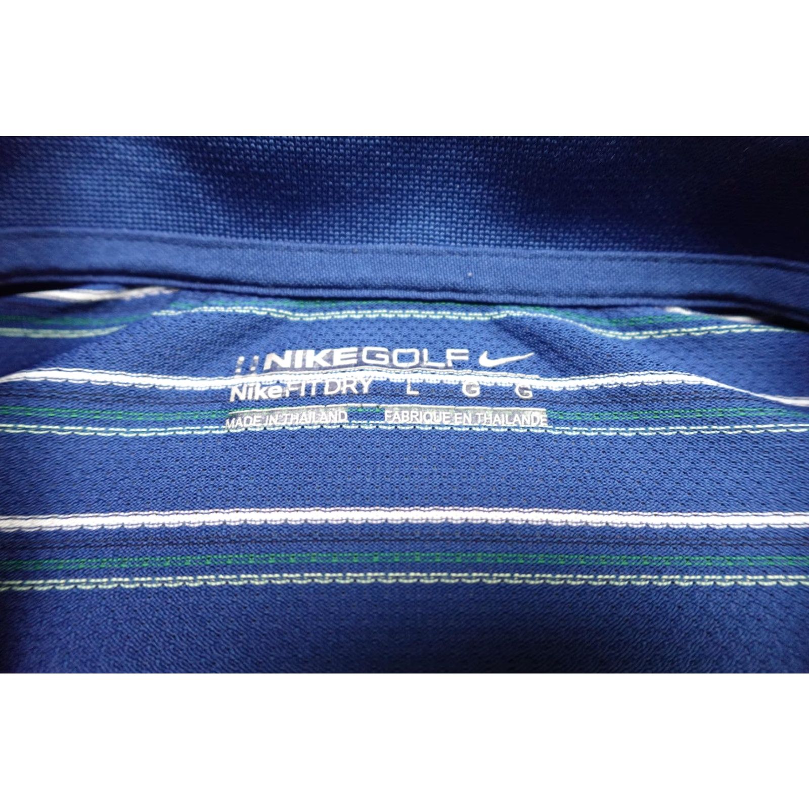 Nike Nike Golf Polo Mens L Blue Stripe FIT Dry Lightweight Short Sleeve Polo Shirt Size US L / EU 52-54 / 3 - 2 Thumbnail