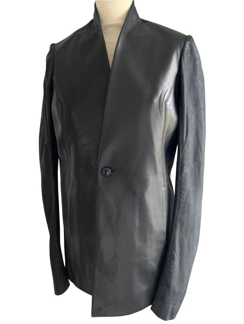 Rick Owens Rick Owens “Hollywood” Wrap Leather Jacket – Black Unisex Size US S / EU 44-46 / 1 - 1 Thumbnail