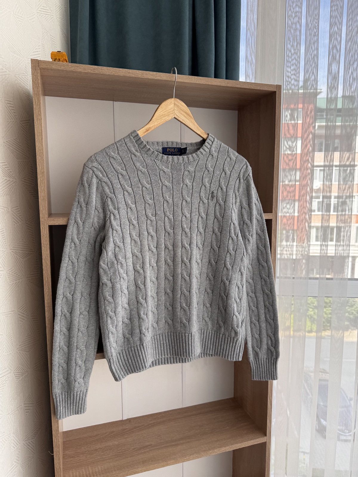 Polo Ralph Lauren × Vintage Vintage Polo Ralph Lauren Grey Old Money Cable Knit Sweater Size S / US 4 / IT 40 - 7 Thumbnail