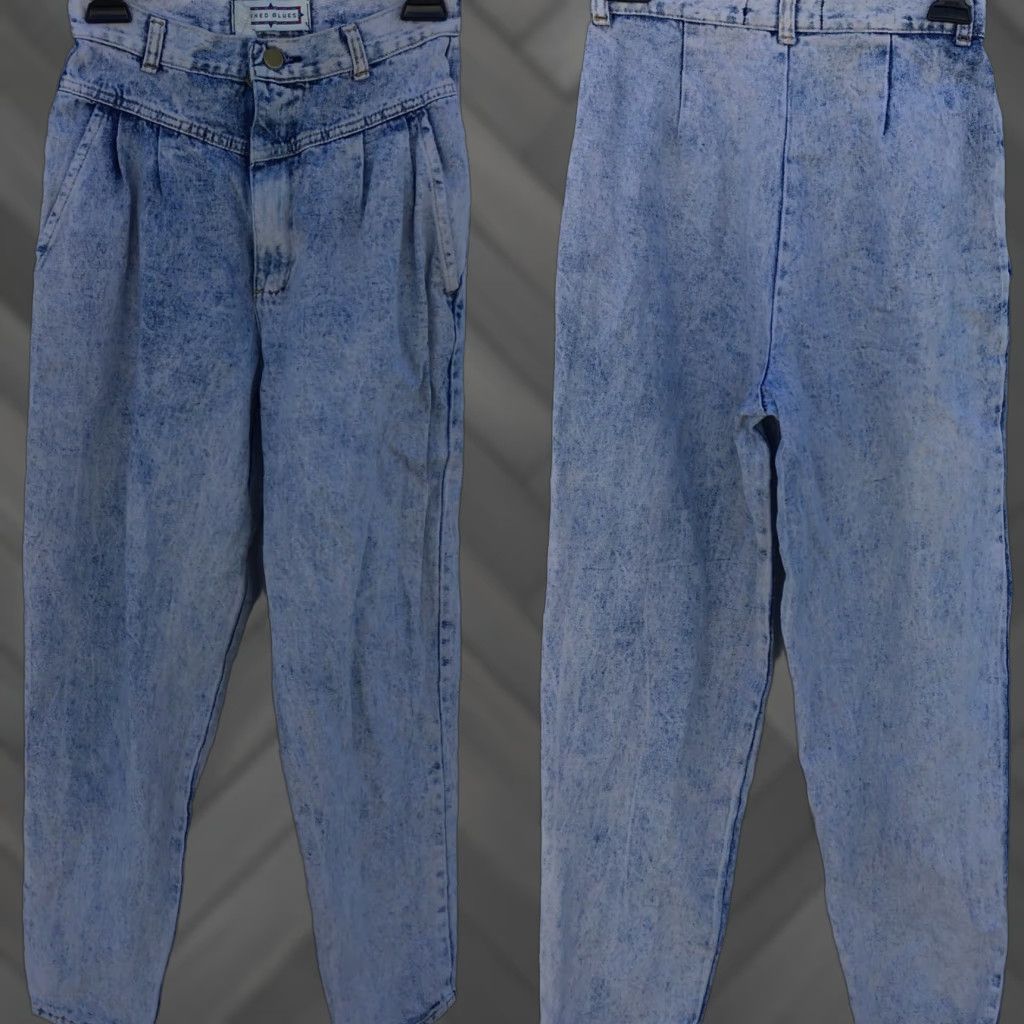 Vintage VINTAGE Mixed Blues Jeans High Waist Tapered Leg 26 in Waist 80s 90s Blue Denim New Wave Hip Hop Punk 1980s 1990s Mens Size 26" / US 2 / IT 38 - 1 Thumbnail