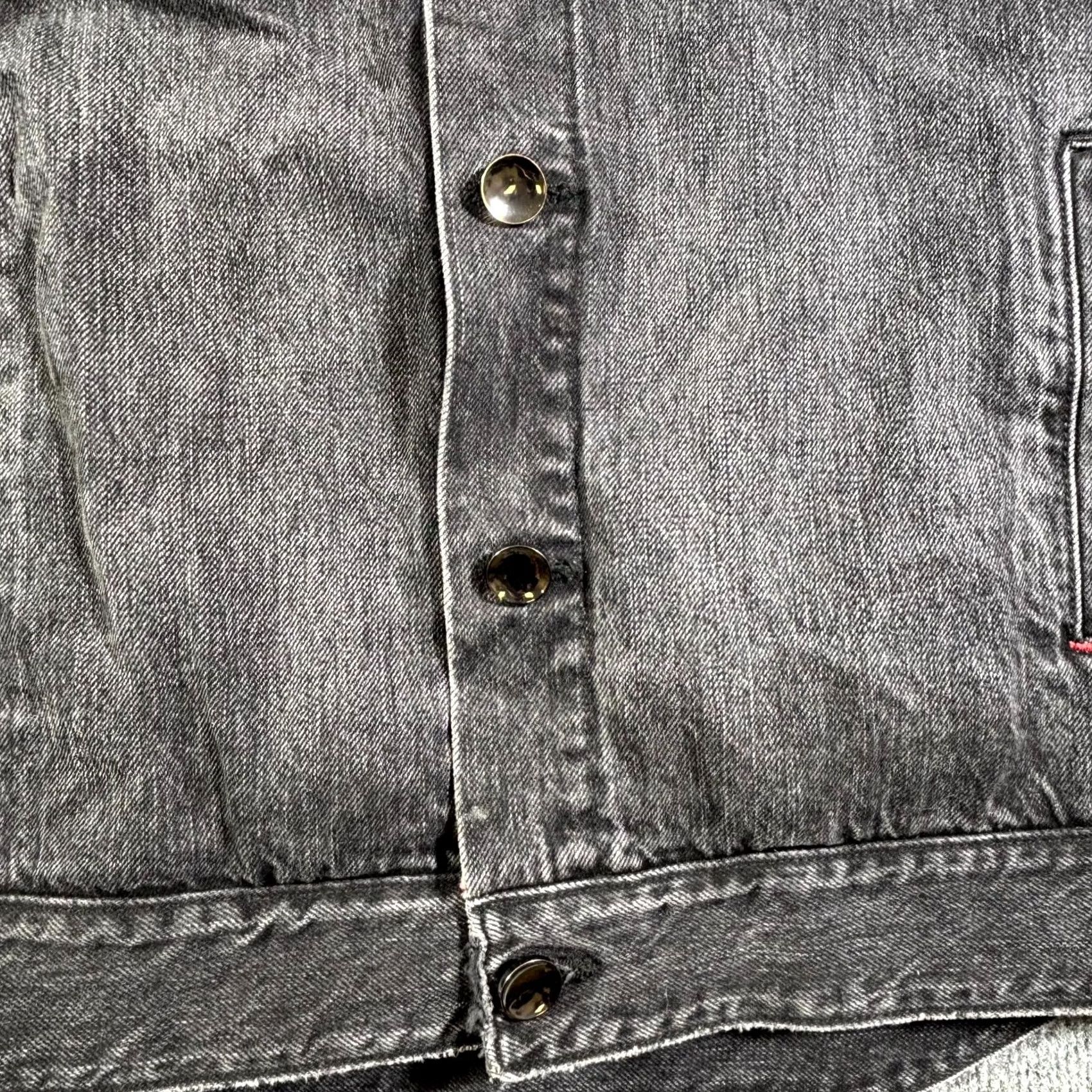 Denime Trinidad3 Mens Trucker Jacket Denim Gray Medium Front Button Streetwear Jacket Size US M / EU 48-50 / 2 - 4 Thumbnail