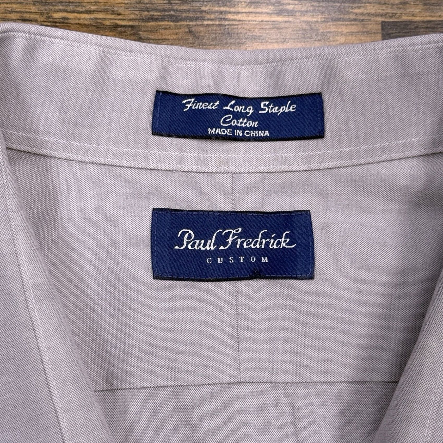Vintage Paul Fredrick Dress Shirt Mens 18 Gray Button Up Classic 100% Cotton Long Sleeve Barrel Cuff Formal Workwear Size 48R - 7 Thumbnail