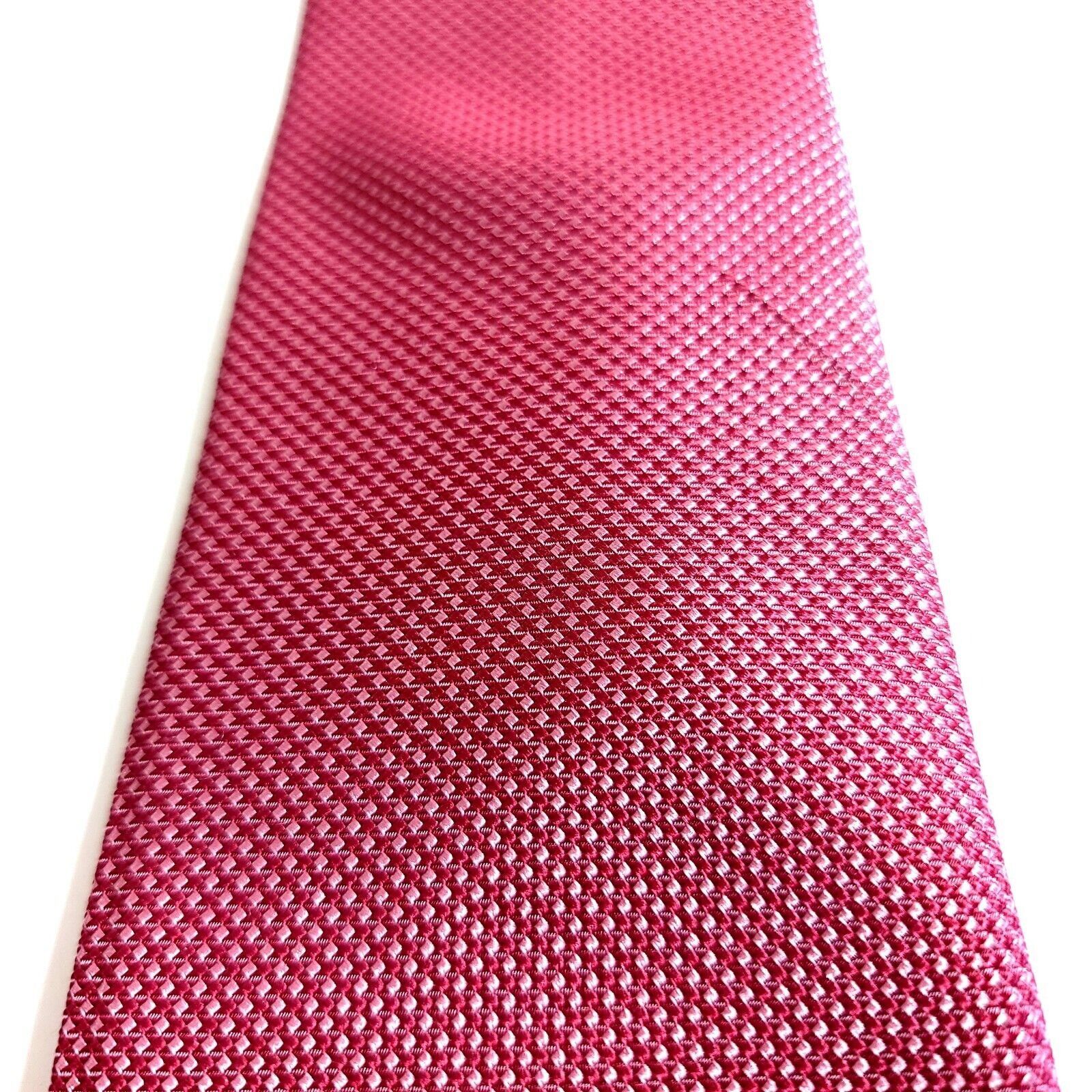 Michael Kors Michael Kors Red Pink Check Woven Silk Tie Size ONE SIZE - 2 Thumbnail