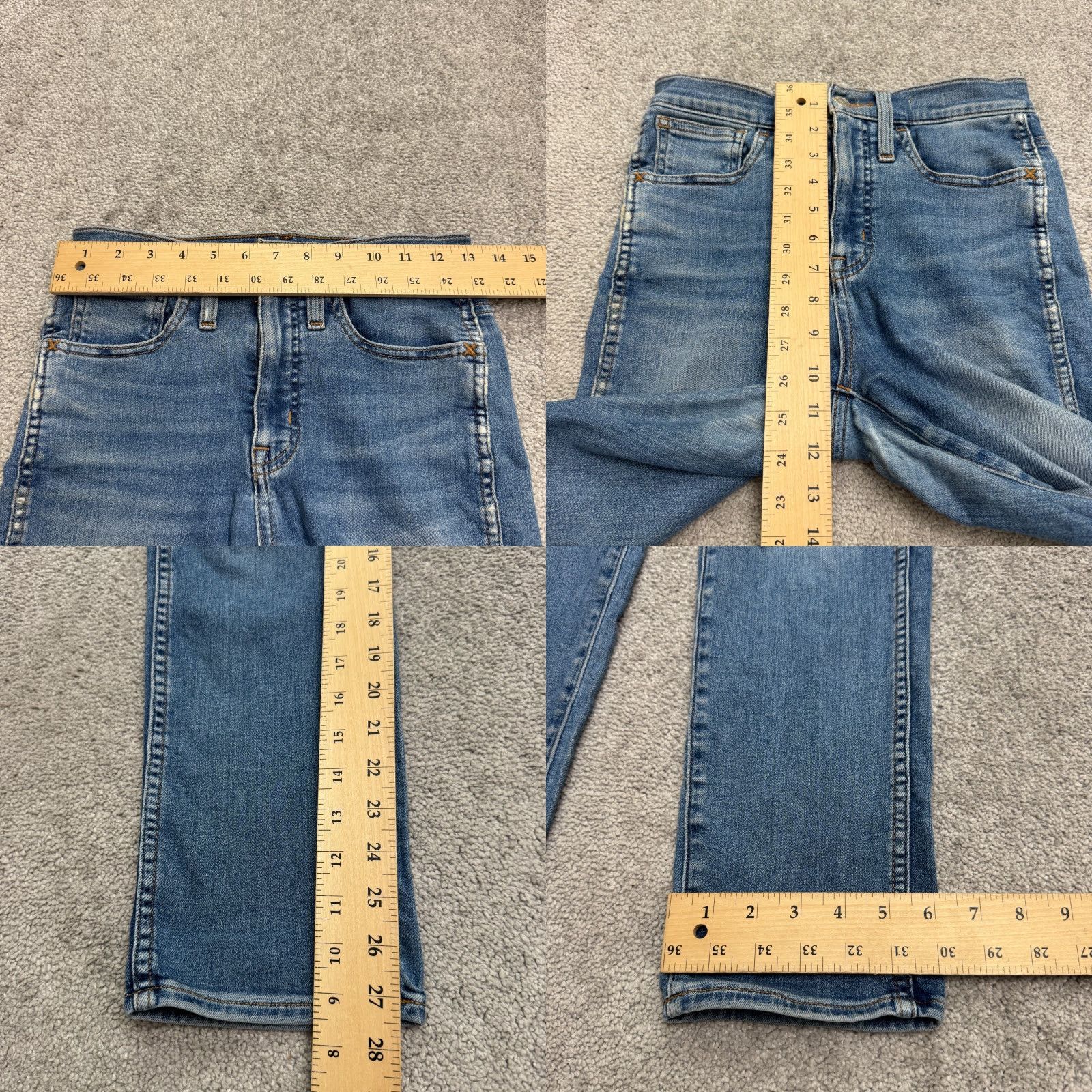 Madewell Madewell Roadtripper Jeans Womens 24 High Rise Denim Stovepipe Ankle Straight Size 42" / US 20 - 9 Thumbnail