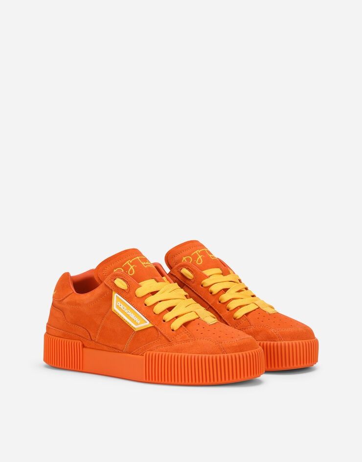 Dolce & Gabbana o1y0925 Suede Low-Top Sneakers in Orange Size US 5 / IT 35 - 2 Thumbnail