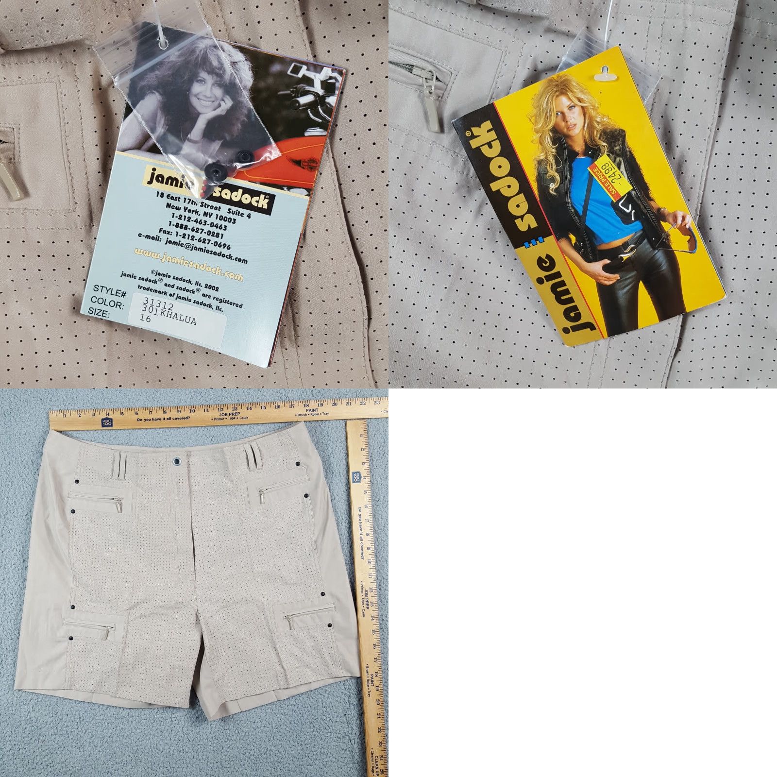Vintage VINTAGE Jamie Sadock Chino Shorts Womens 16 Beige Lightweight Athletic High Waist Relaxed 90s Bohemian Retro Preppy Casual Fashion Summer Womens Size 38" / US 16 / IT 52 - 8 Thumbnail
