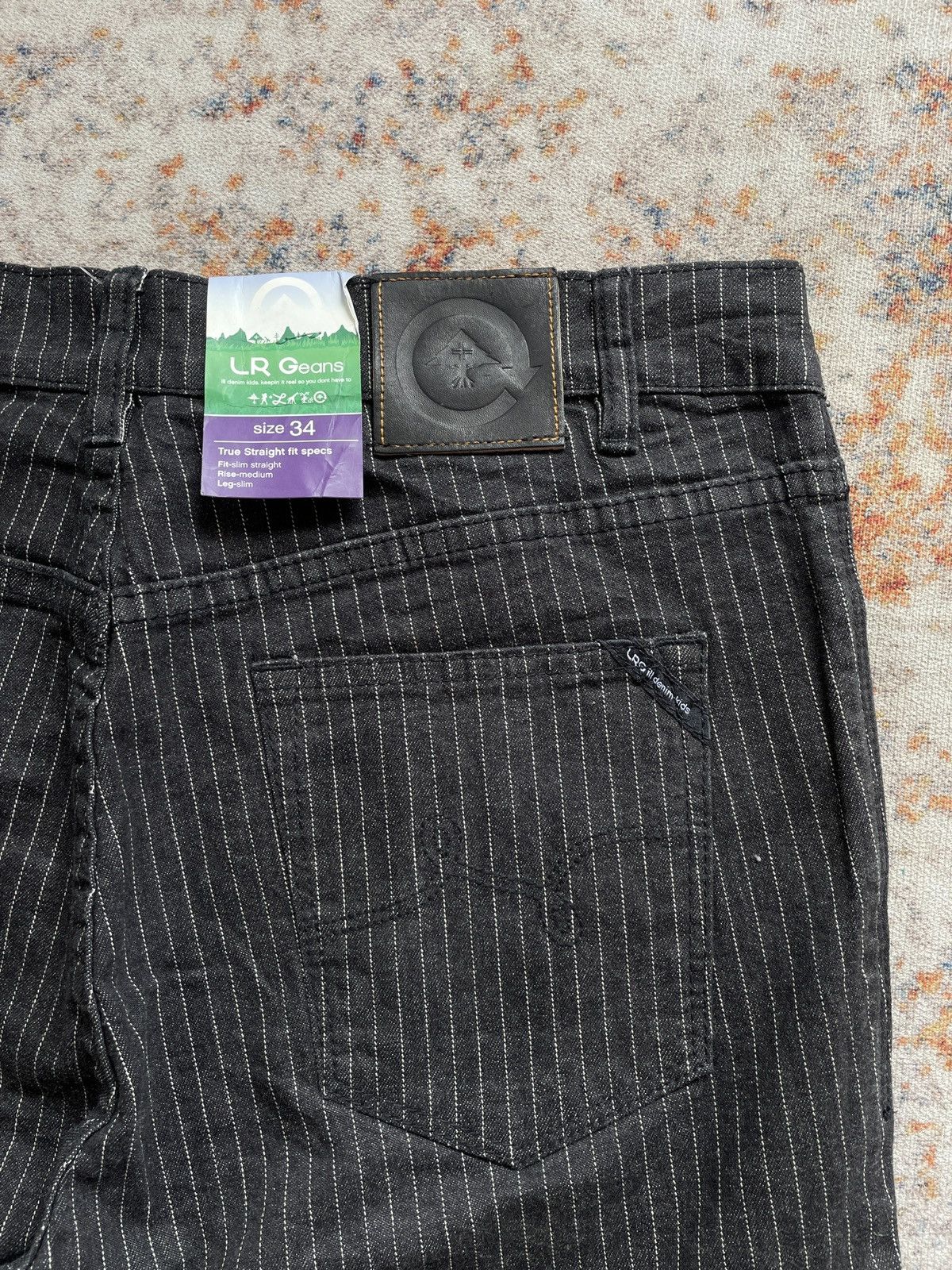 If Six Was Nine LR GEANS STRIPE TRUE STRAIGHT STRETCH Size US 34 / EU 50 - 7 Thumbnail