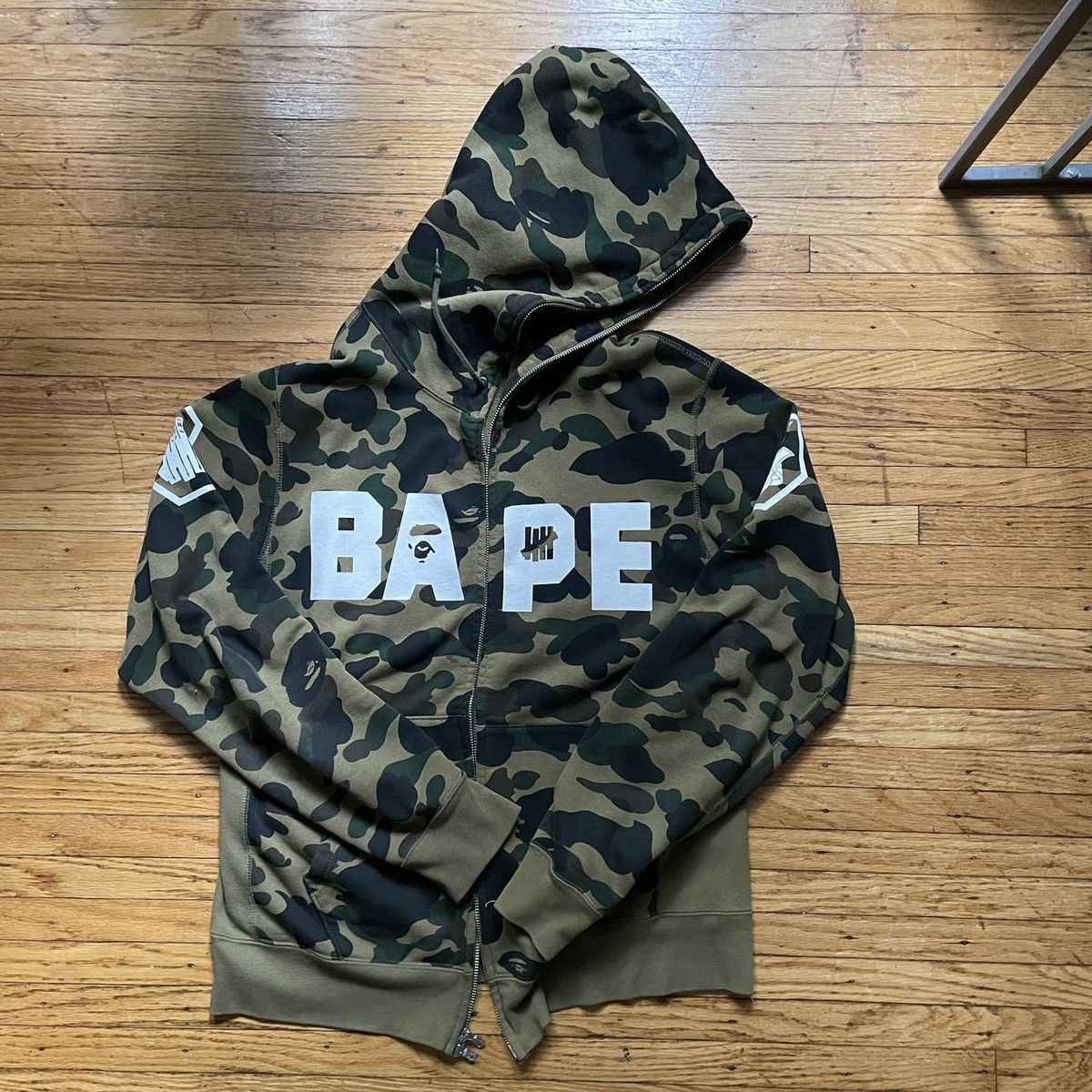 Bape Bape x Undefeated 1st Camo Ronin Full Zip Hoodie | Grailed