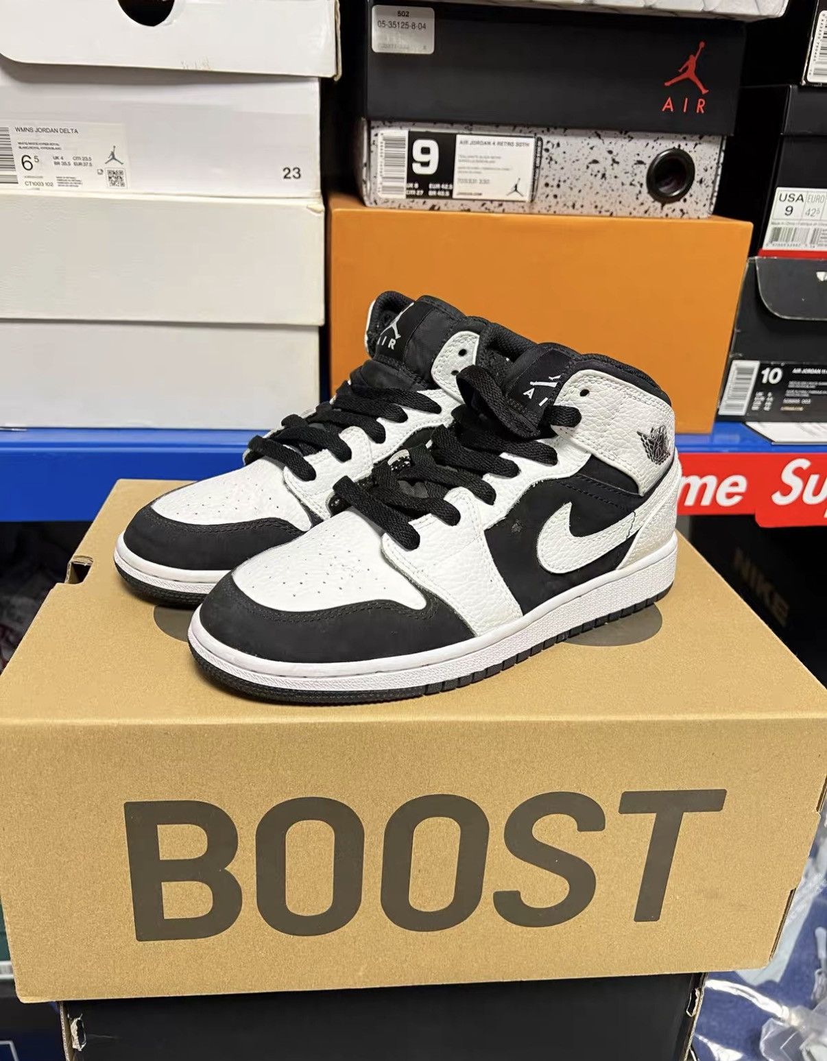 Jordan Brand Air Jordan 1 Black White Panda J42 Size US 6.5 / IT 36.5 - 1 Thumbnail