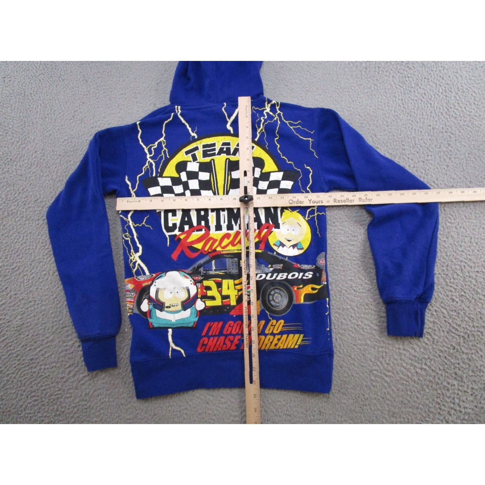 Vintage South Park Hoodie Size S Men Blue Graphic Print Front Back Design Lightning Racing Pullover Hooded Sweatshirt Size US S / EU 44-46 / 1 - 7 Thumbnail