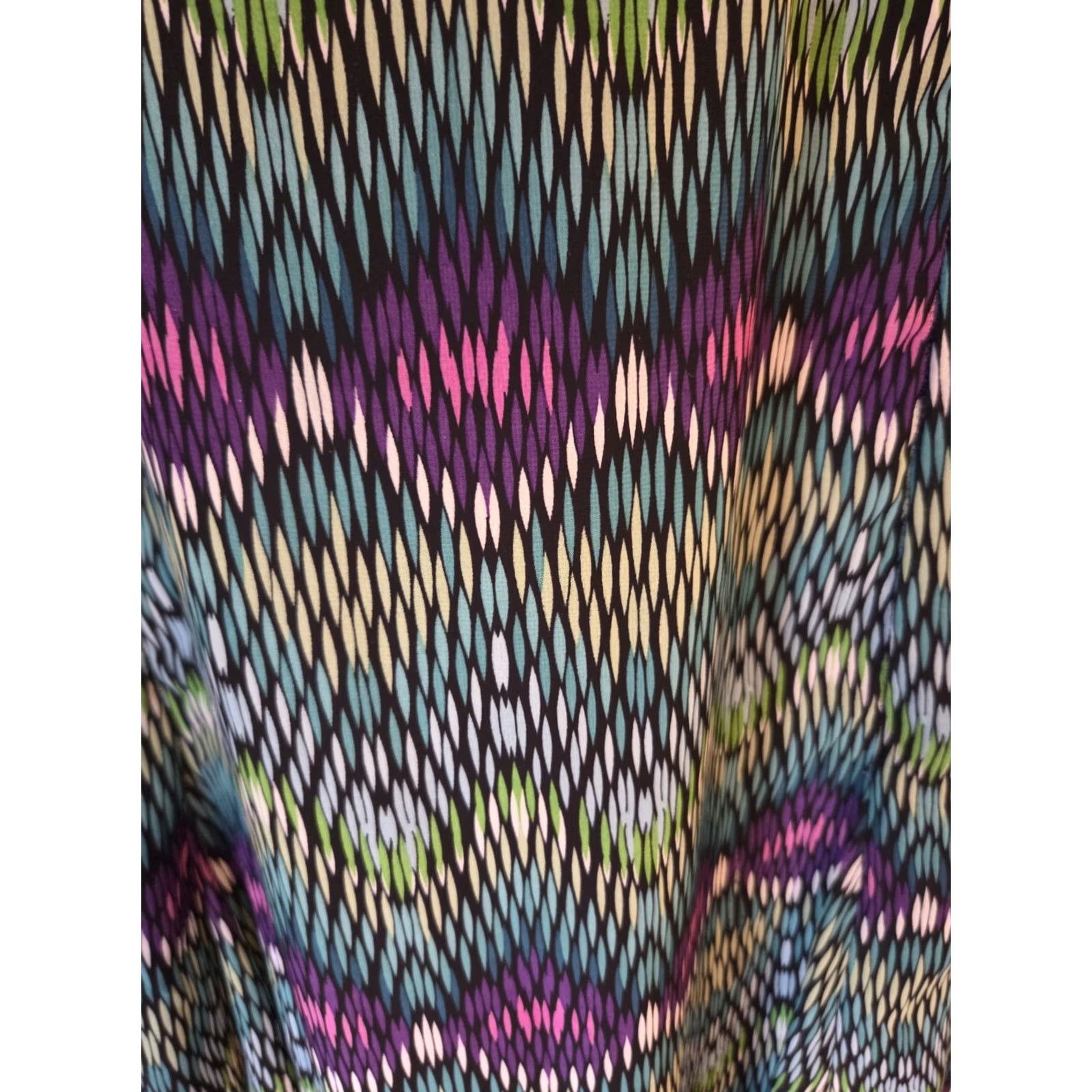 Vintage Catherines Dress Purple Green Blue Black Geometric Abstract Boho 22 2X Women Size 3XL / US 20-22 - 5 Thumbnail