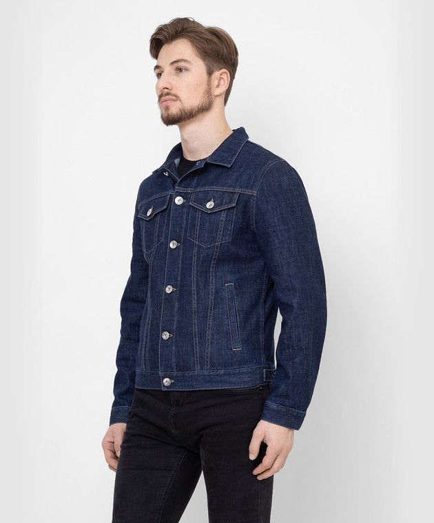 Brunello Cucinelli o1w1db10924 Denim Jacket in Dark Blue Size US M / EU 48-50 / 2 - 3 Thumbnail