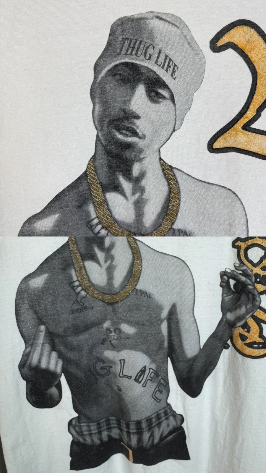 Rap Tees 2Pac Thug Life Bootleg Rap Vintage Style Graphic T-Shirt Size US L / EU 52-54 / 3 - 13 Thumbnail
