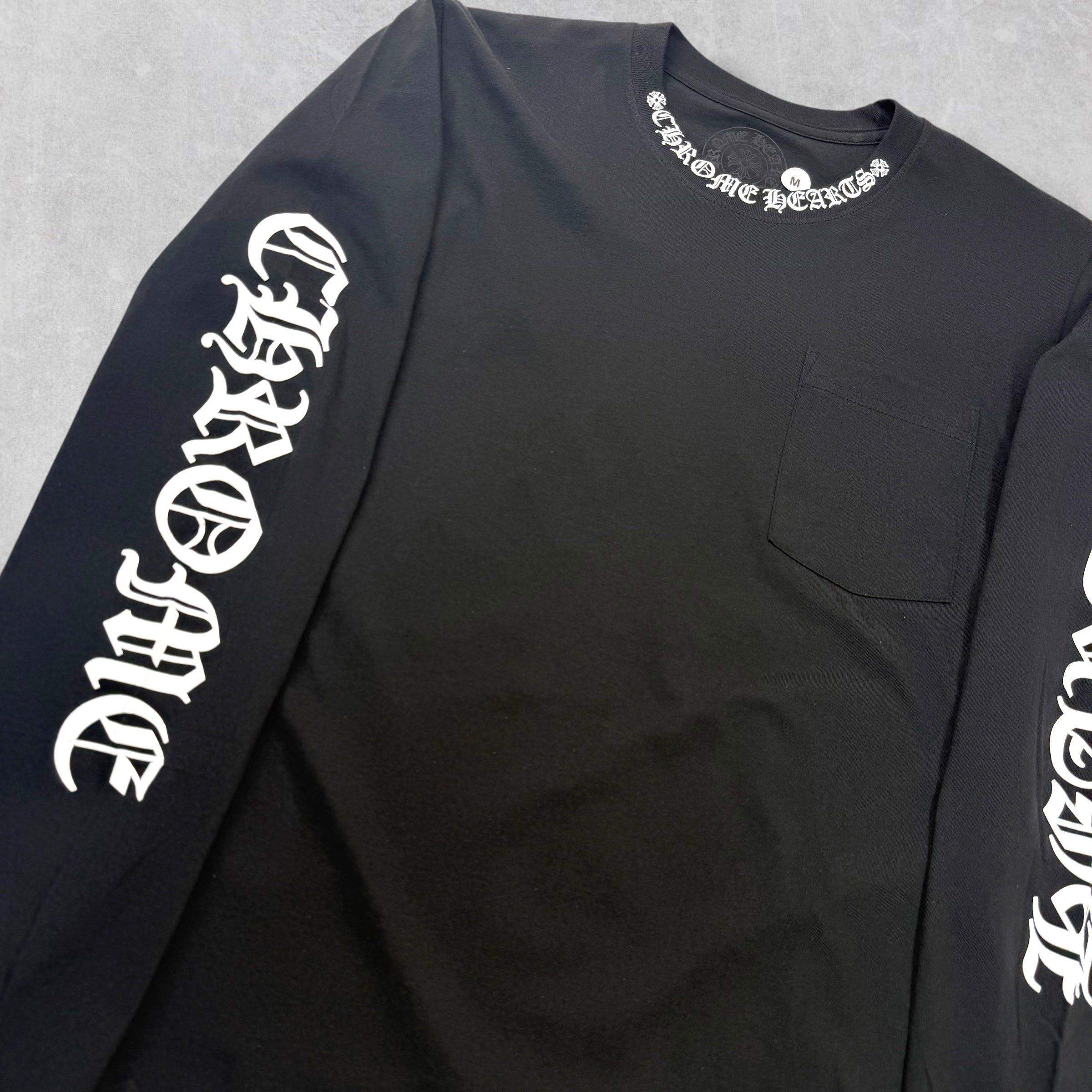 Chrome Hearts Chrome Hearts White Neck Logo L/S Tee Black M Size US M / EU 48-50 / 2 - 3 Thumbnail