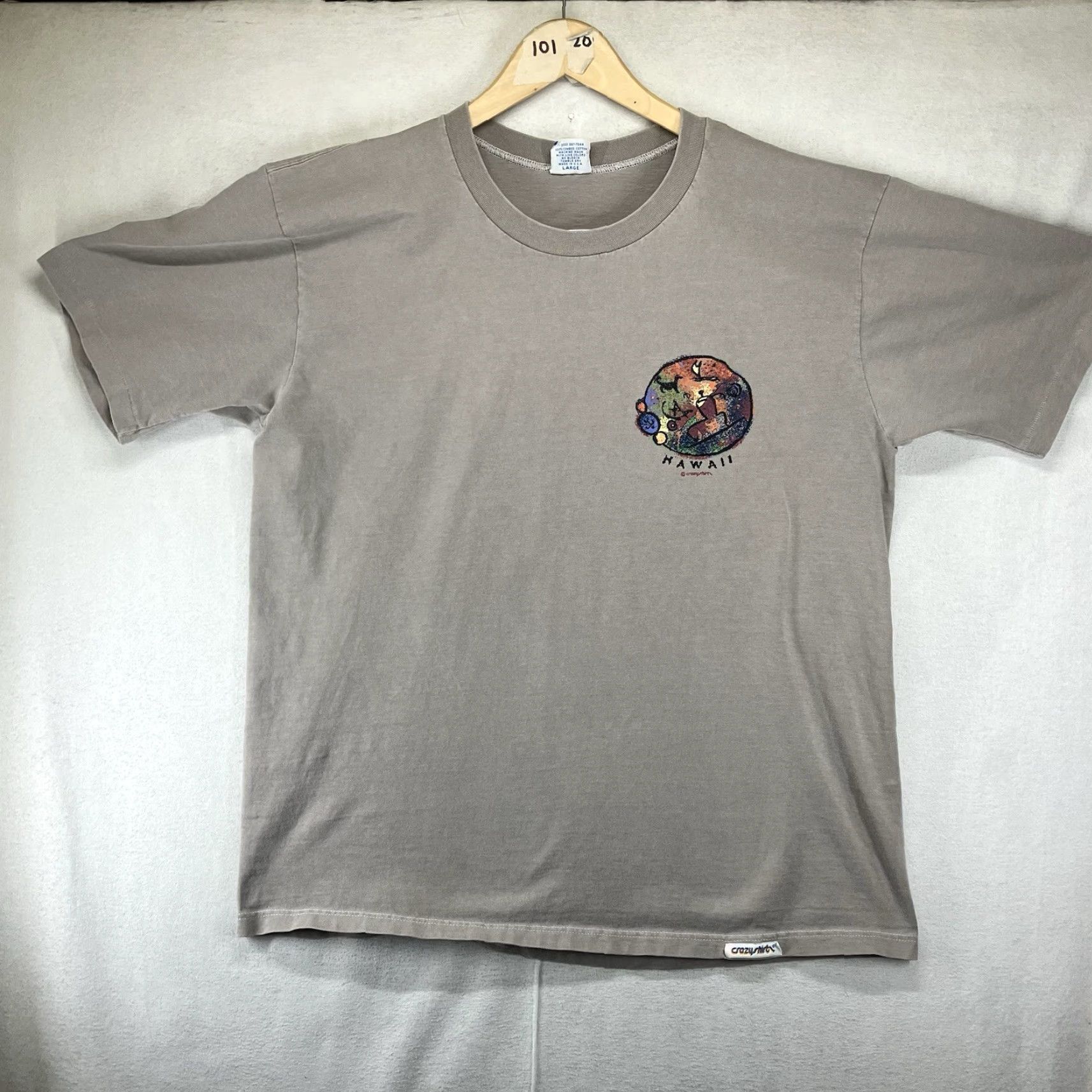 Vintage VINTAGE Crazy Shirts Shirt Men's L T-Shirt 100% Cotton Beige Hawaii Kilo Pōhaku Graphic Print 80s 90s Nautical Art Nature Hawaiian Adventure Time Mens Size US L / EU 52-54 / 3 - 2 Thumbnail