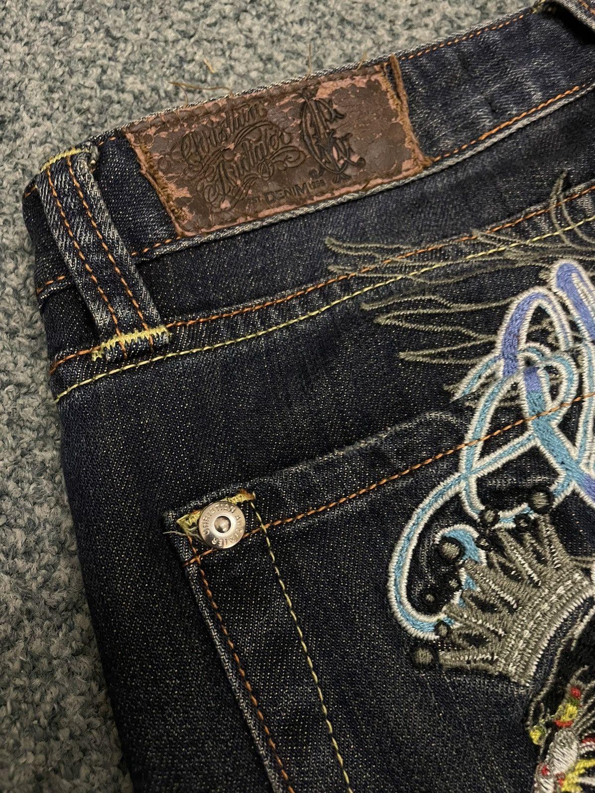 Christian Audigier Christian Audigier embroidered jaguar jeans Size US 31 - 5 Thumbnail