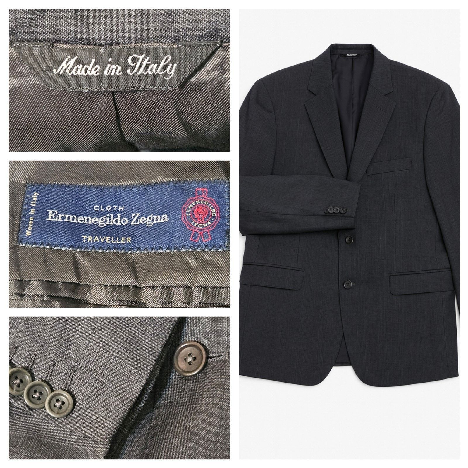 Saks Fifth Avenue Ermenegildo Zegna Sz 42 US Wool Silk Gray Italy Sport Coat Size US L / EU 52-54 / 3 - 1 Thumbnail