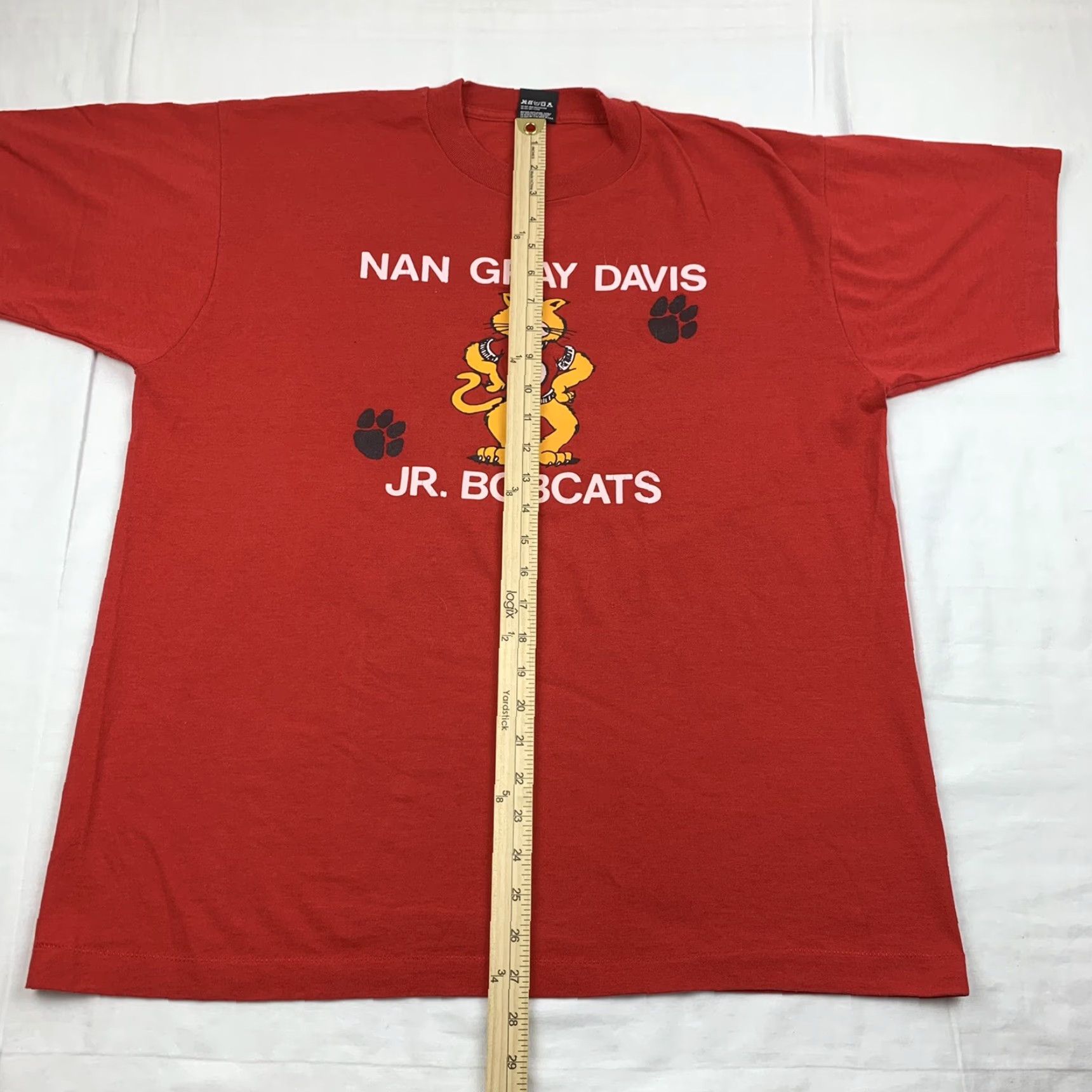 Vintage VINTAGE Nan Gray Davis Elementry School T Shirt Jr Bobcats Adult XL Red 90s VTG Size US XL / EU 56 / 4 - 4 Thumbnail