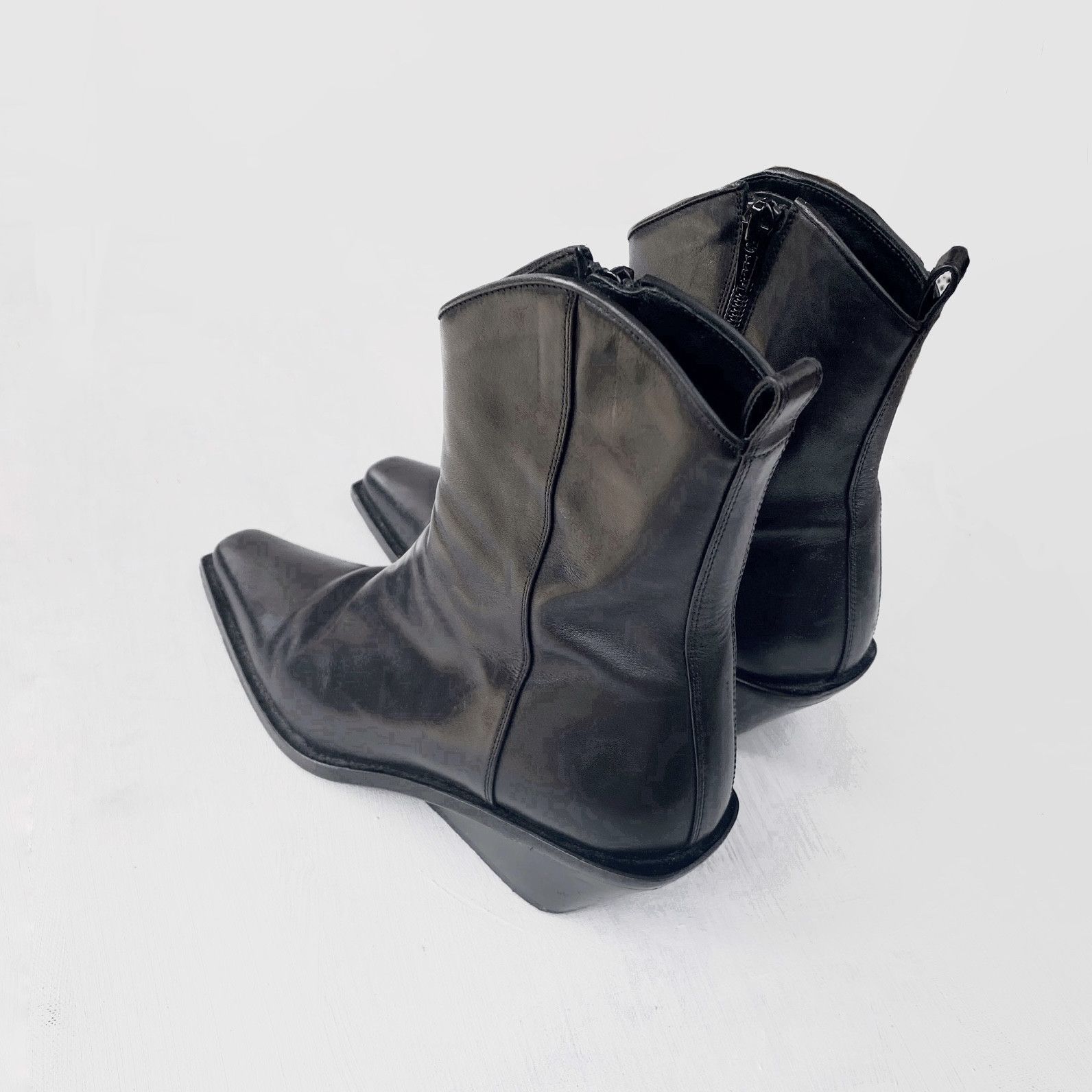 Black Ann Demeulemeester Heeled Western Ankle Boots