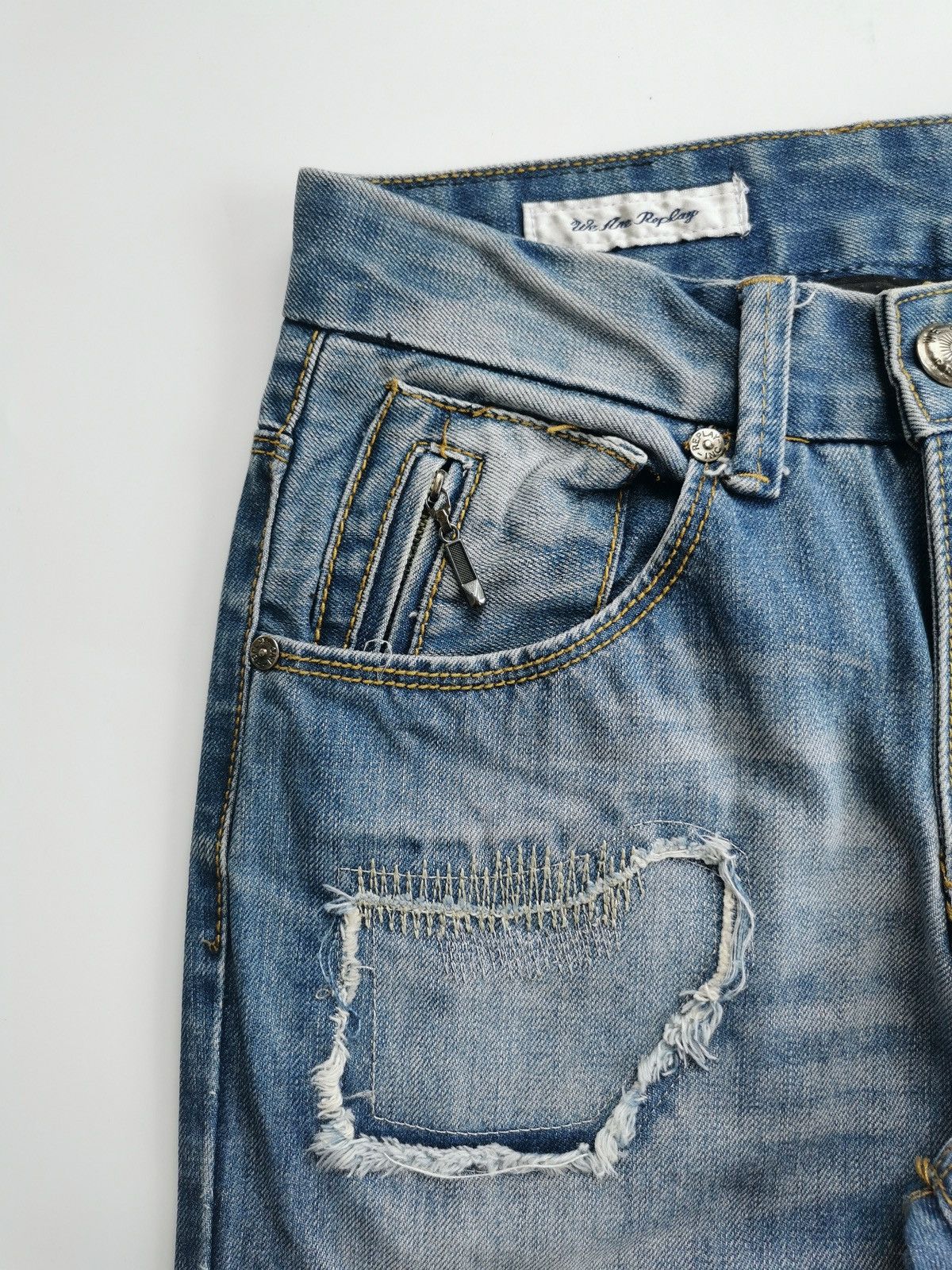 Replay We Are Replay Stud Distressed Patchwork Jeans Size US 28 / EU 44 - 8 Thumbnail