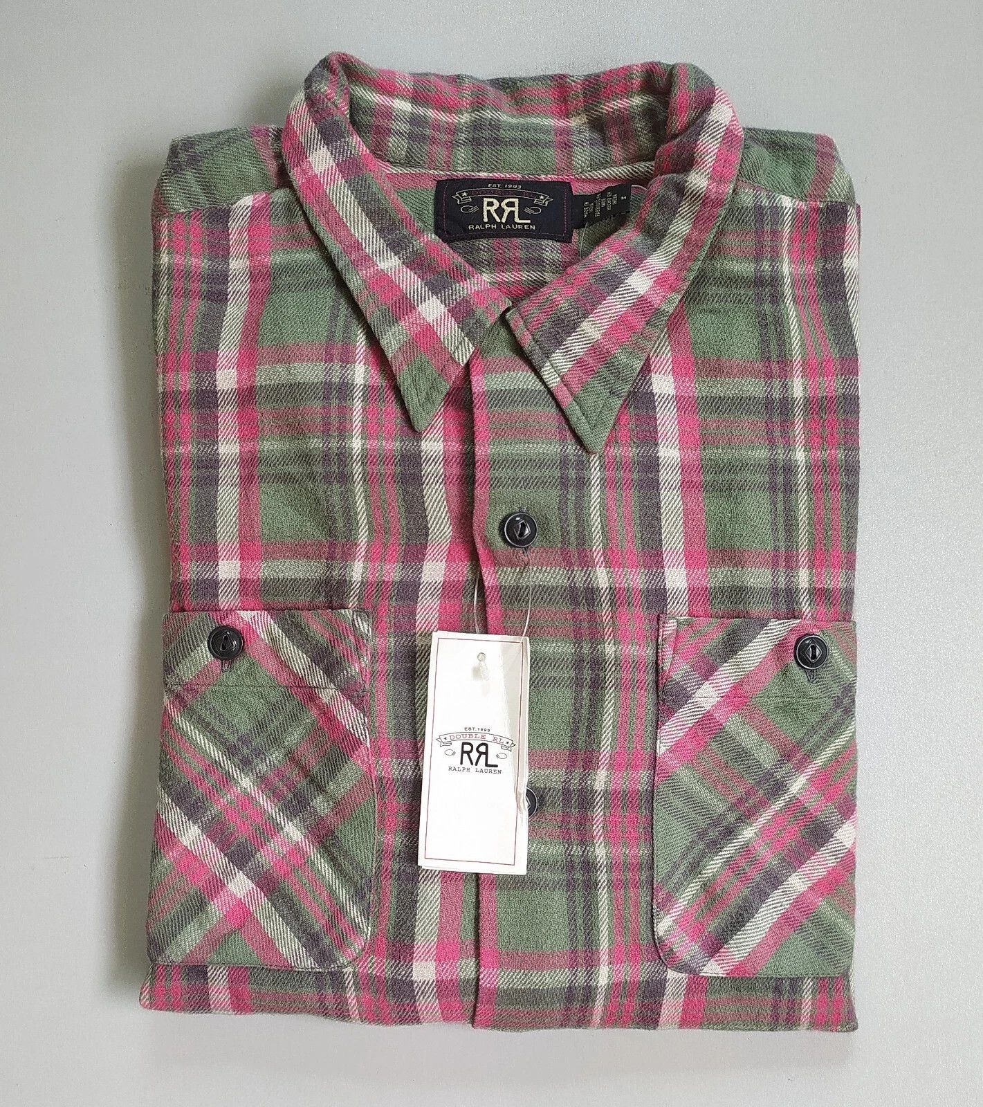 Double RL Plaid Twill Camp Shirt MTP 0001