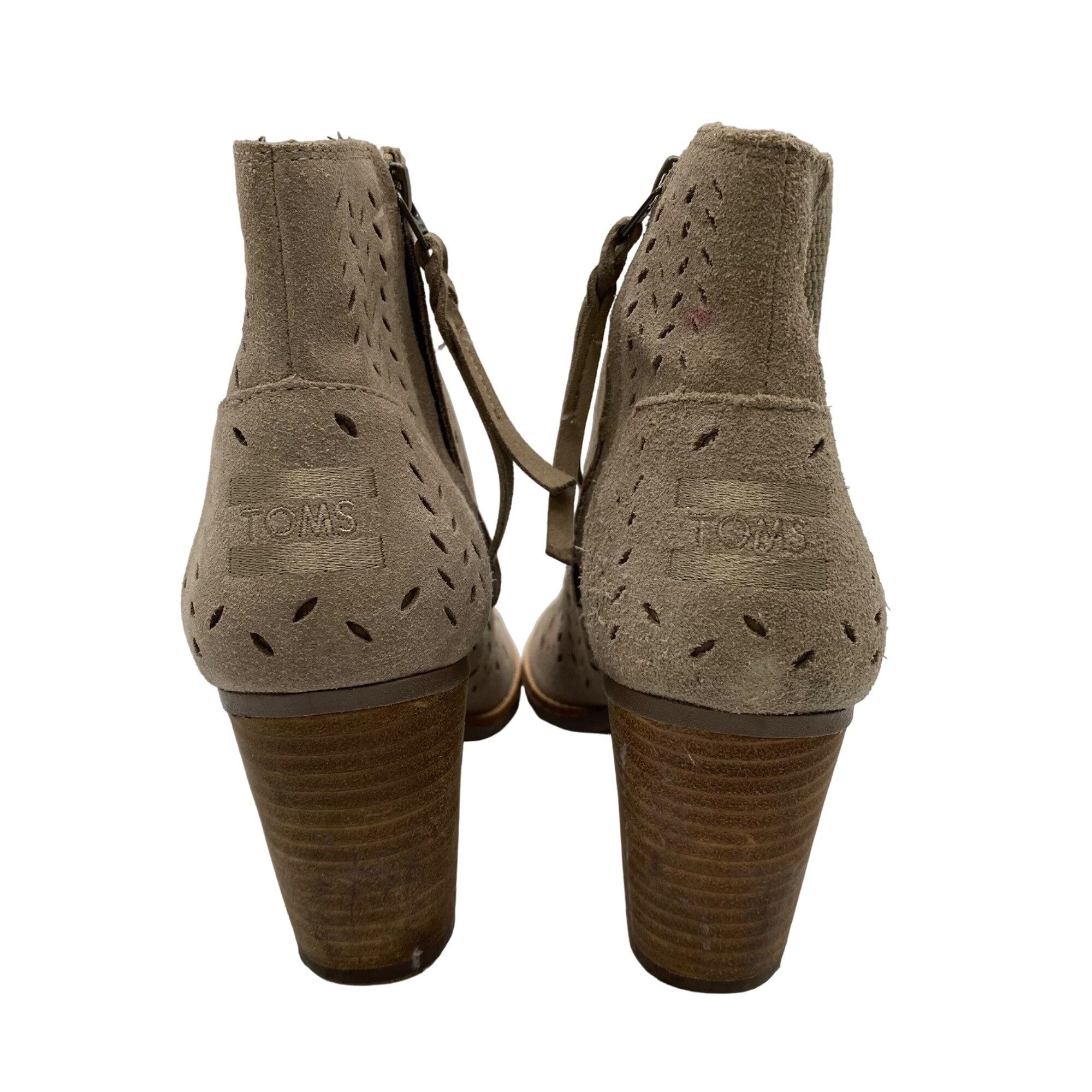 Toms Toms Desert Taupe Suede Majorca Heeled Peep toe ankle Boot W Size US 8 / IT 38 - 5 Thumbnail
