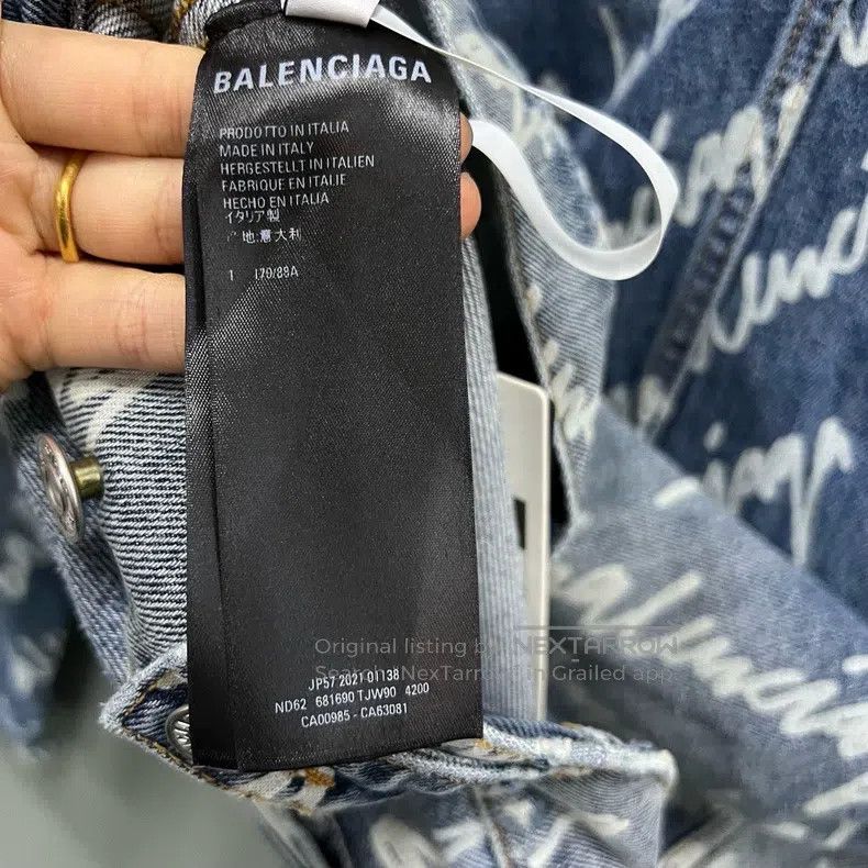 Balenciaga Balenciaga Full Print Logo Denim Jacket Size US S / EU 44-46 / 1 - 4 Thumbnail