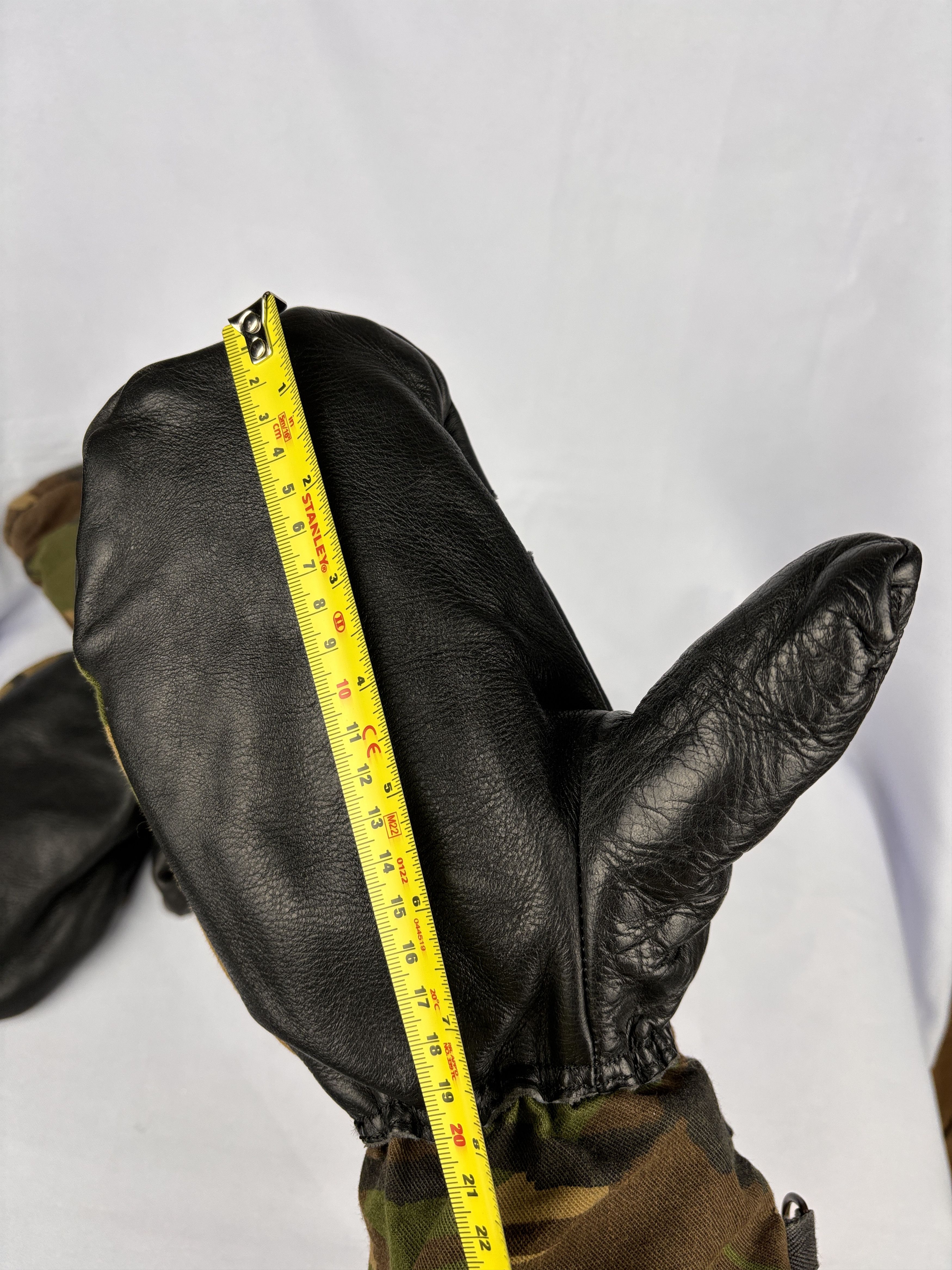 Vintage Mittens Gloves Extreme Cold Weather Dutch Army Leather Palms Size ONE SIZE - 11 Thumbnail