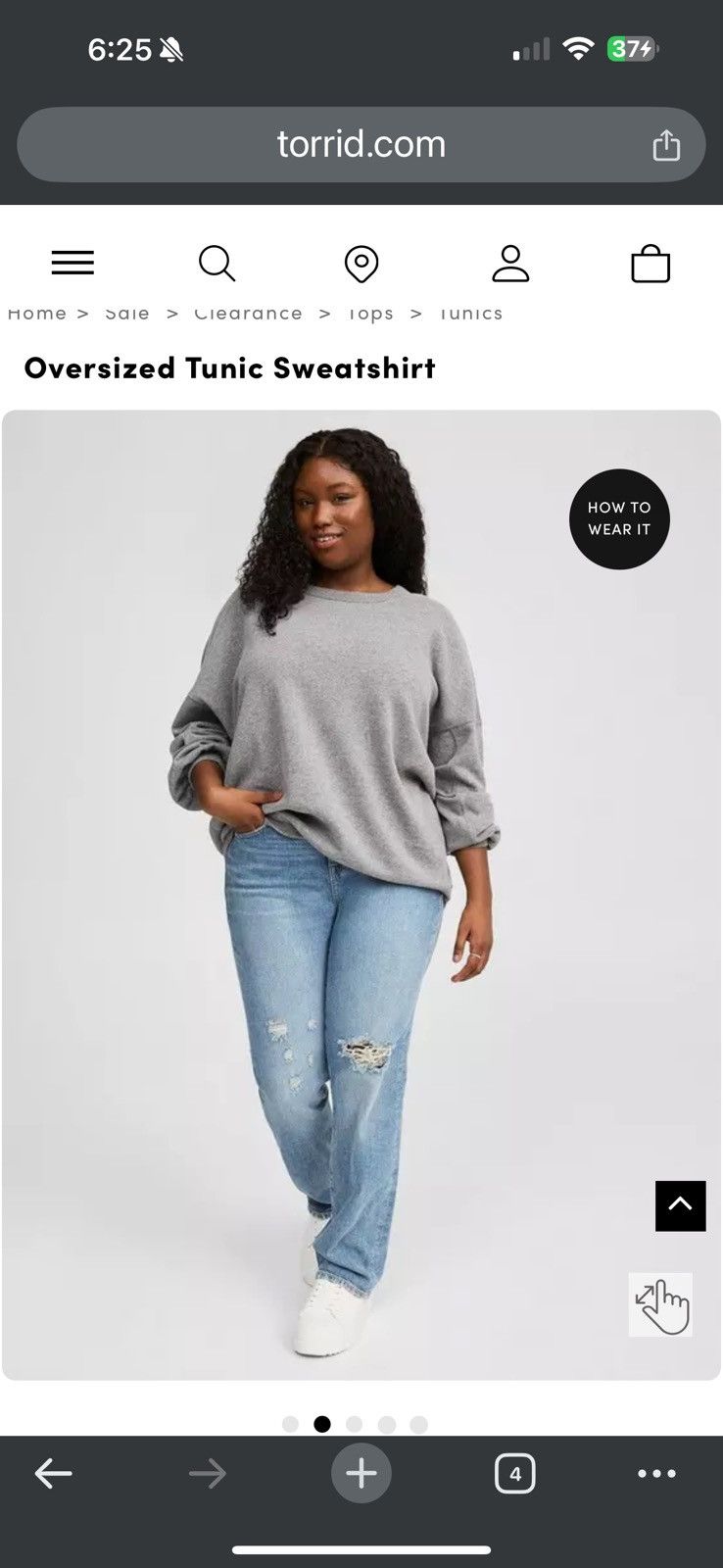 Torrid Oversized Tunic Sweatshirt Size 4XL / US 24-26 - 4 Thumbnail
