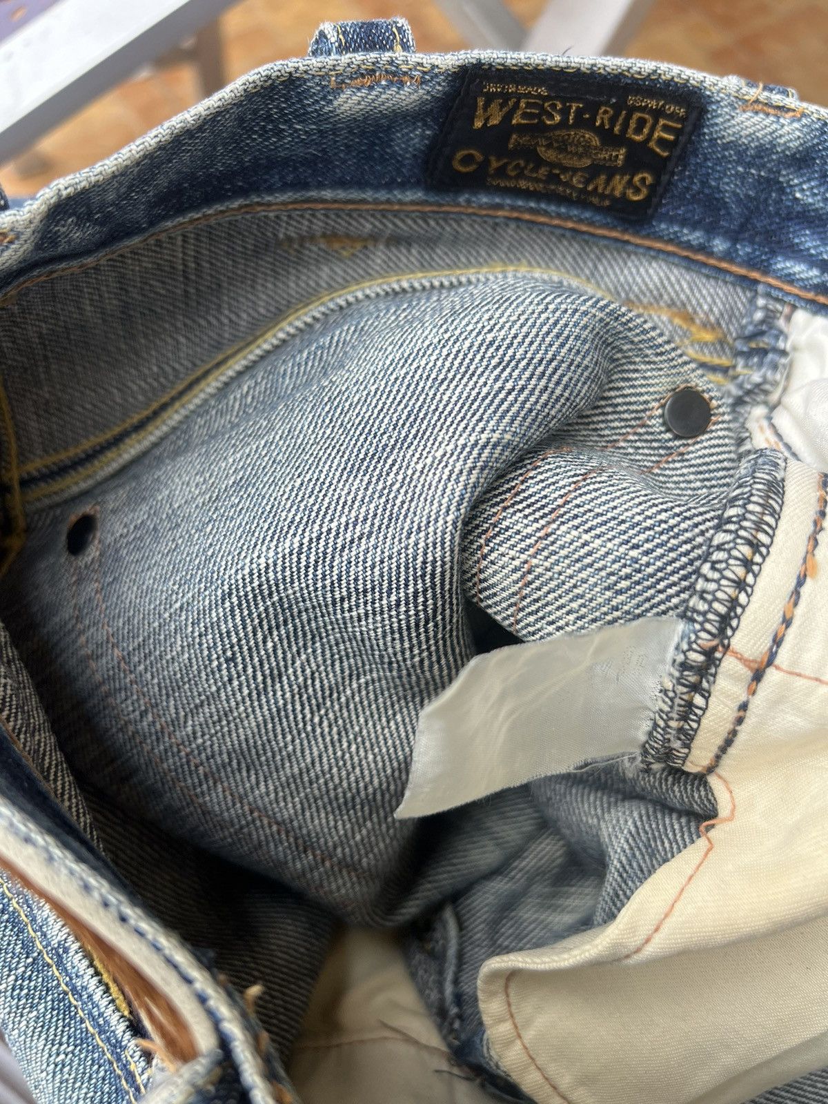 Freewheelers Trashed West Ride Japan Thick Denim Bootcut Jeans Size US 28 / EU 44 - 24 Thumbnail
