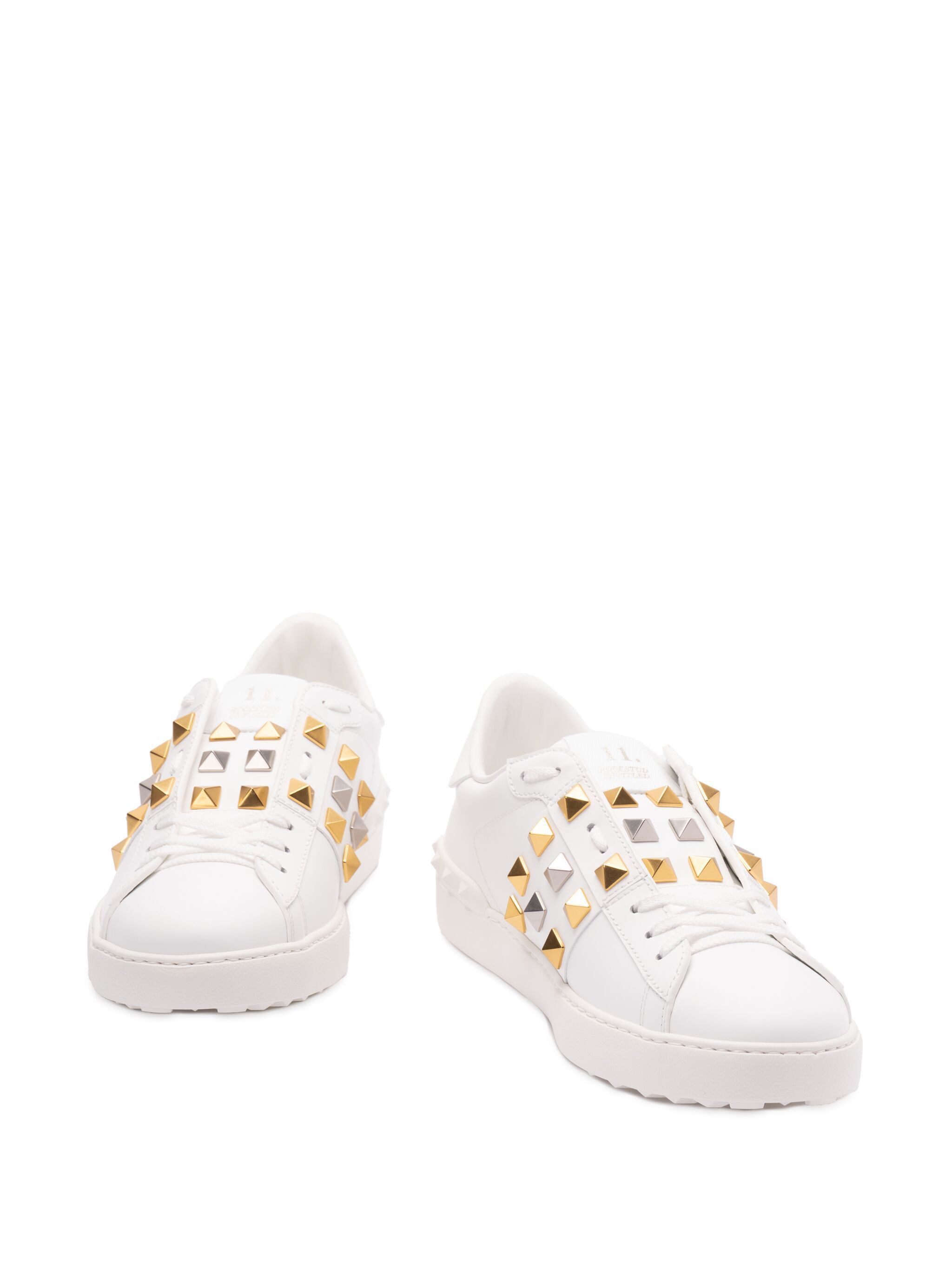 Valentino o1s22i1n1224 Rockstud Untitled Leather Sneakers in White Size US 11 / EU 44 - 2 Thumbnail